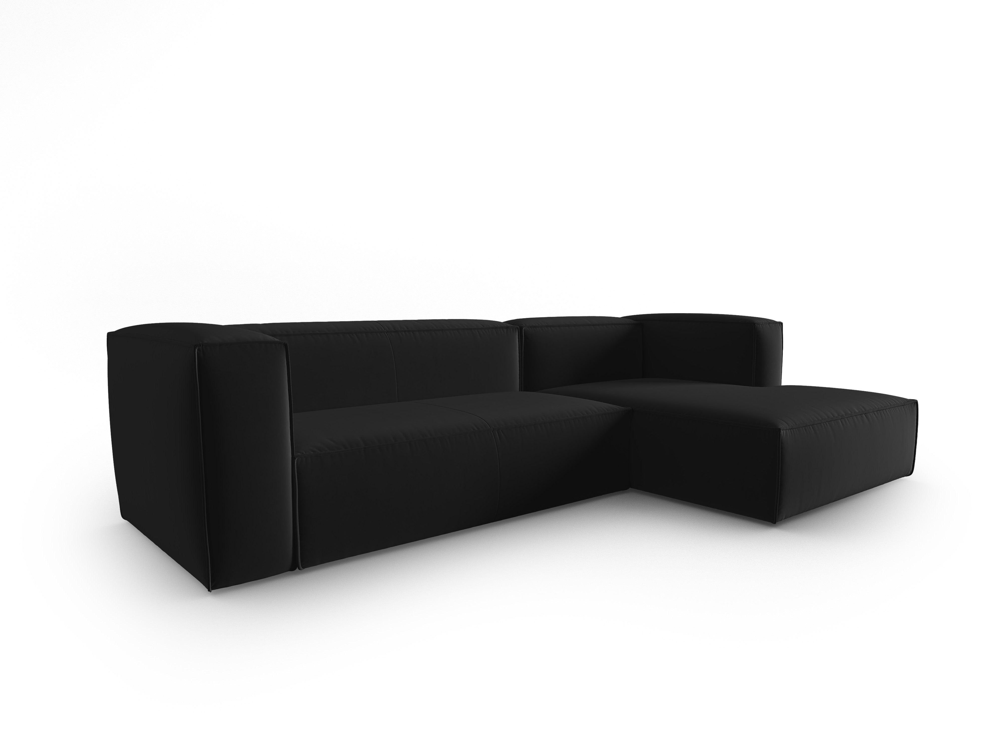 Corner velvet 4-seater right MACKAY black