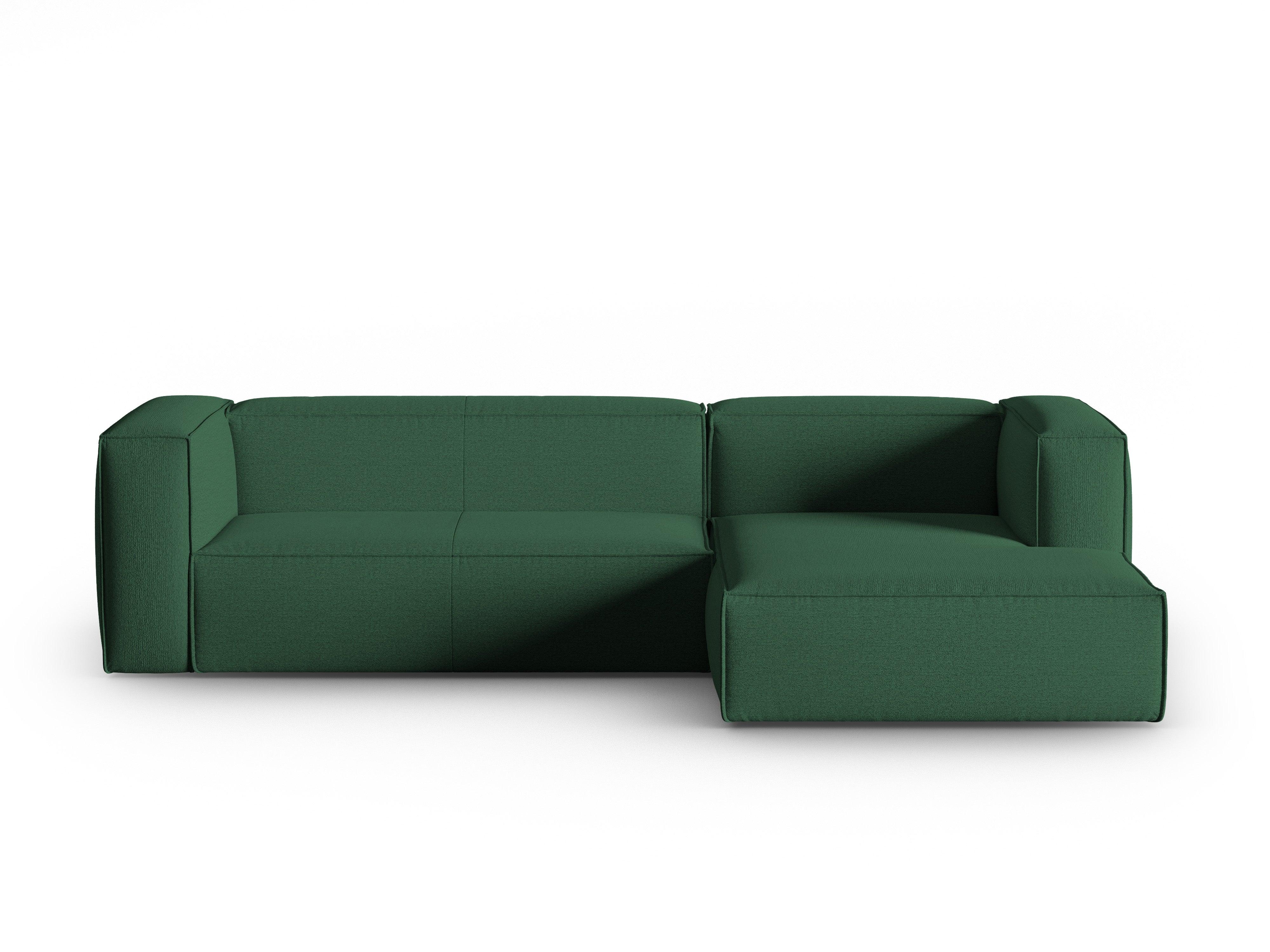 Corner 4-seater right MACKAY green boucle