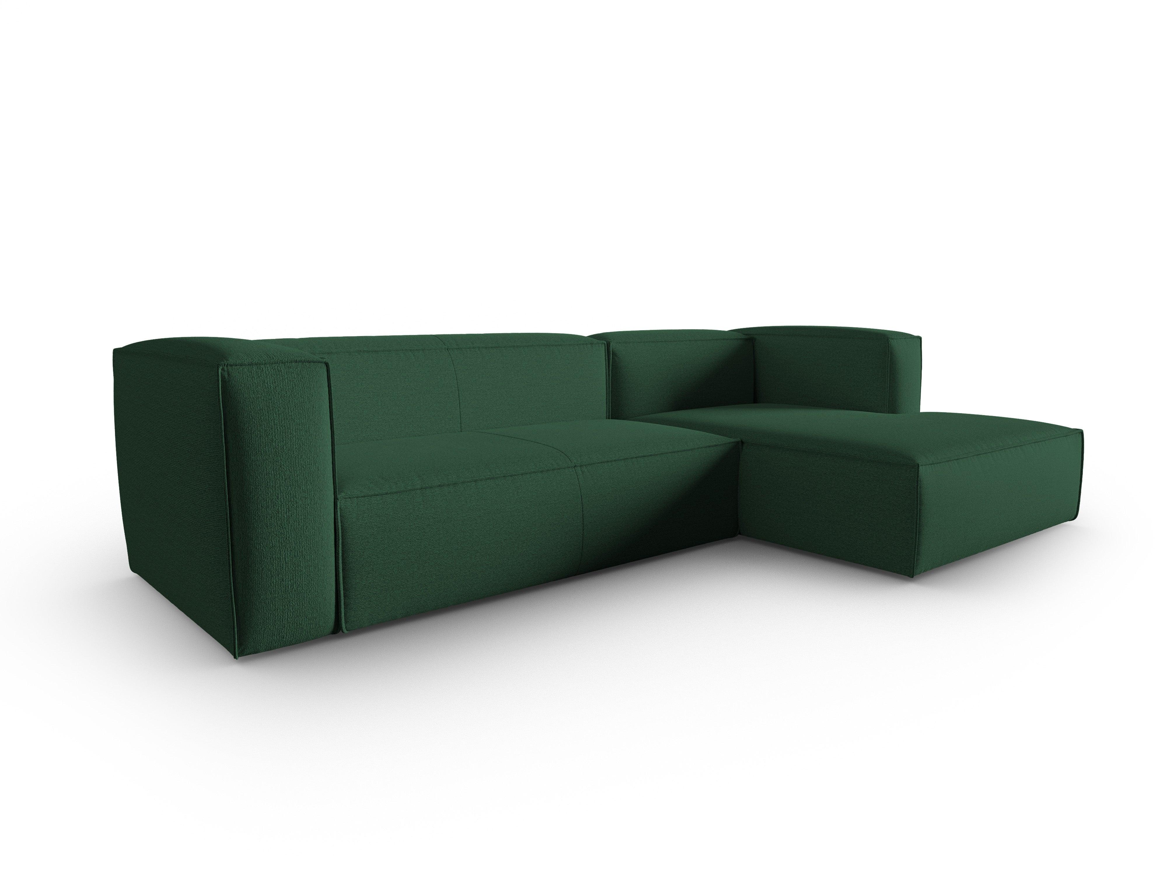 Corner 4-seater right MACKAY green boucle