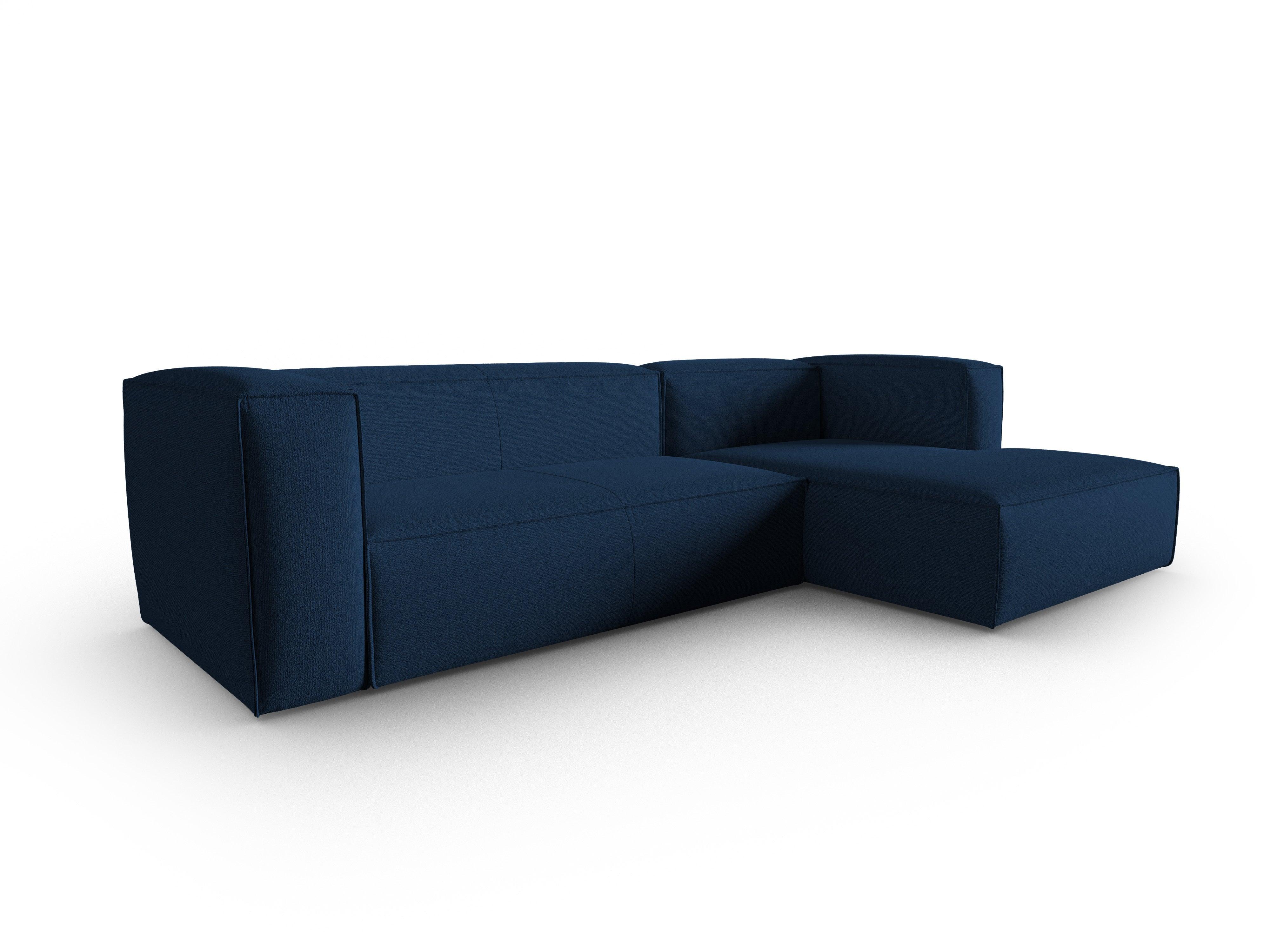 Corner 4-seater right MACKAY dark blue boucle