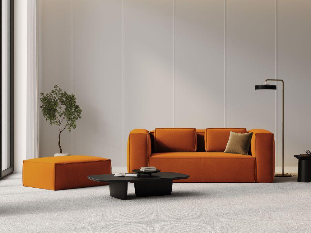 Velvet 2-seater sofa MACKAY terracotta