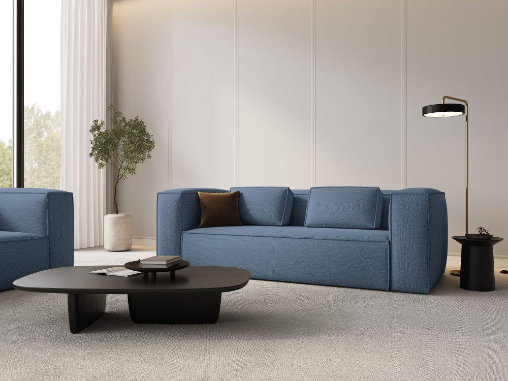 3-seater sofa MACKAY blue boucle