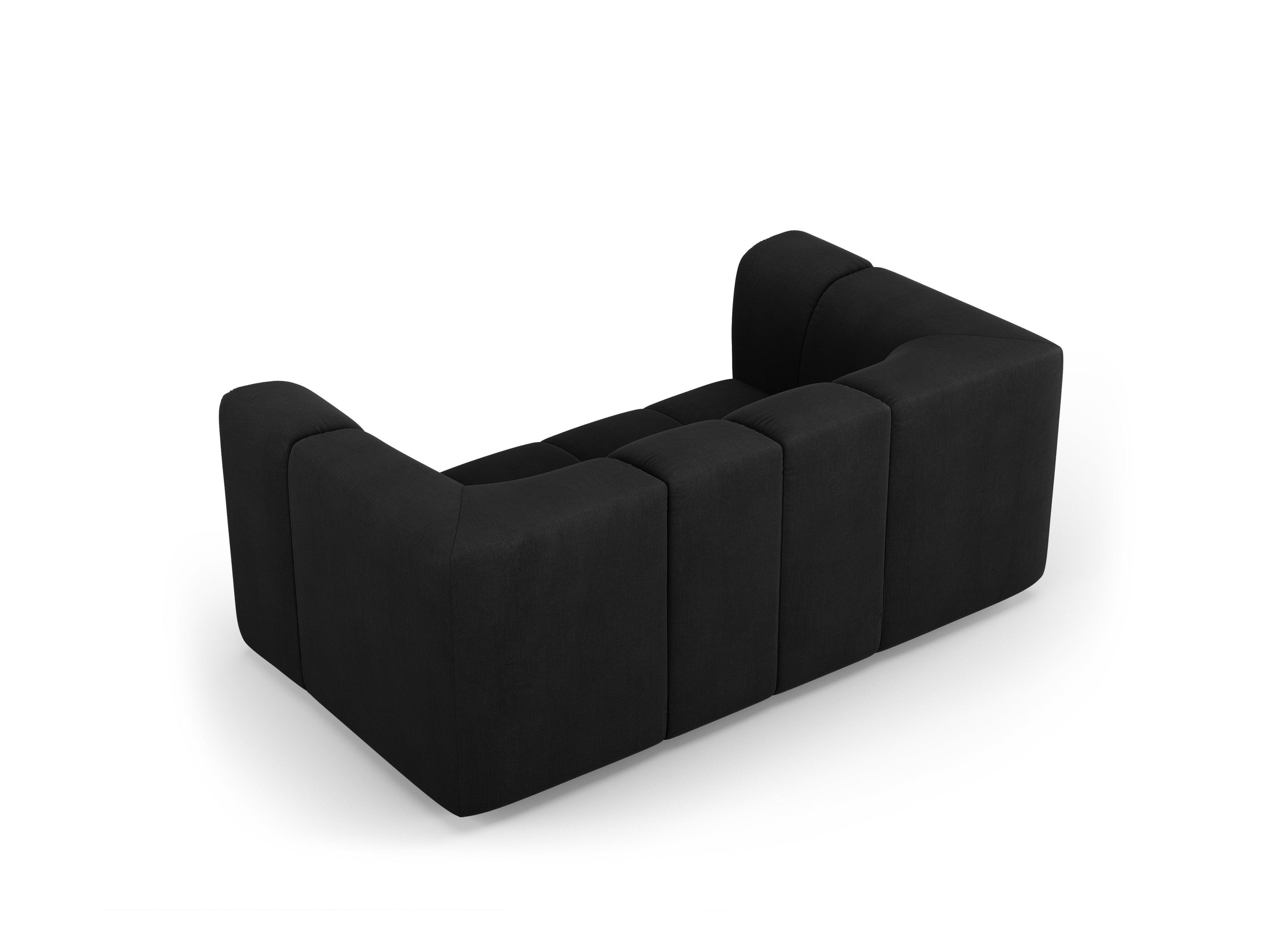 Sofa 2-seater FRANCESCA black chenille Milo Casa Eye on Design