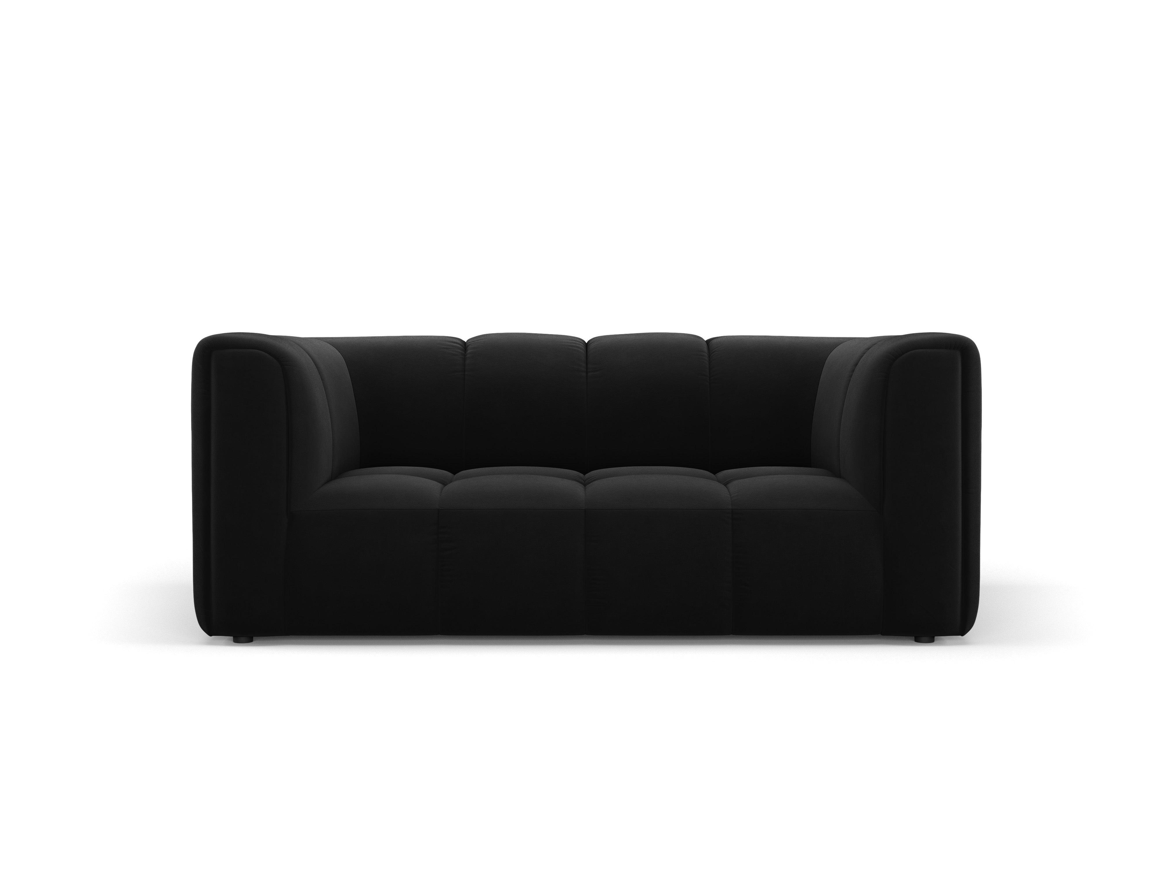 Velvet 2-seater sofa FRANCESCA black Milo Casa Eye on Design