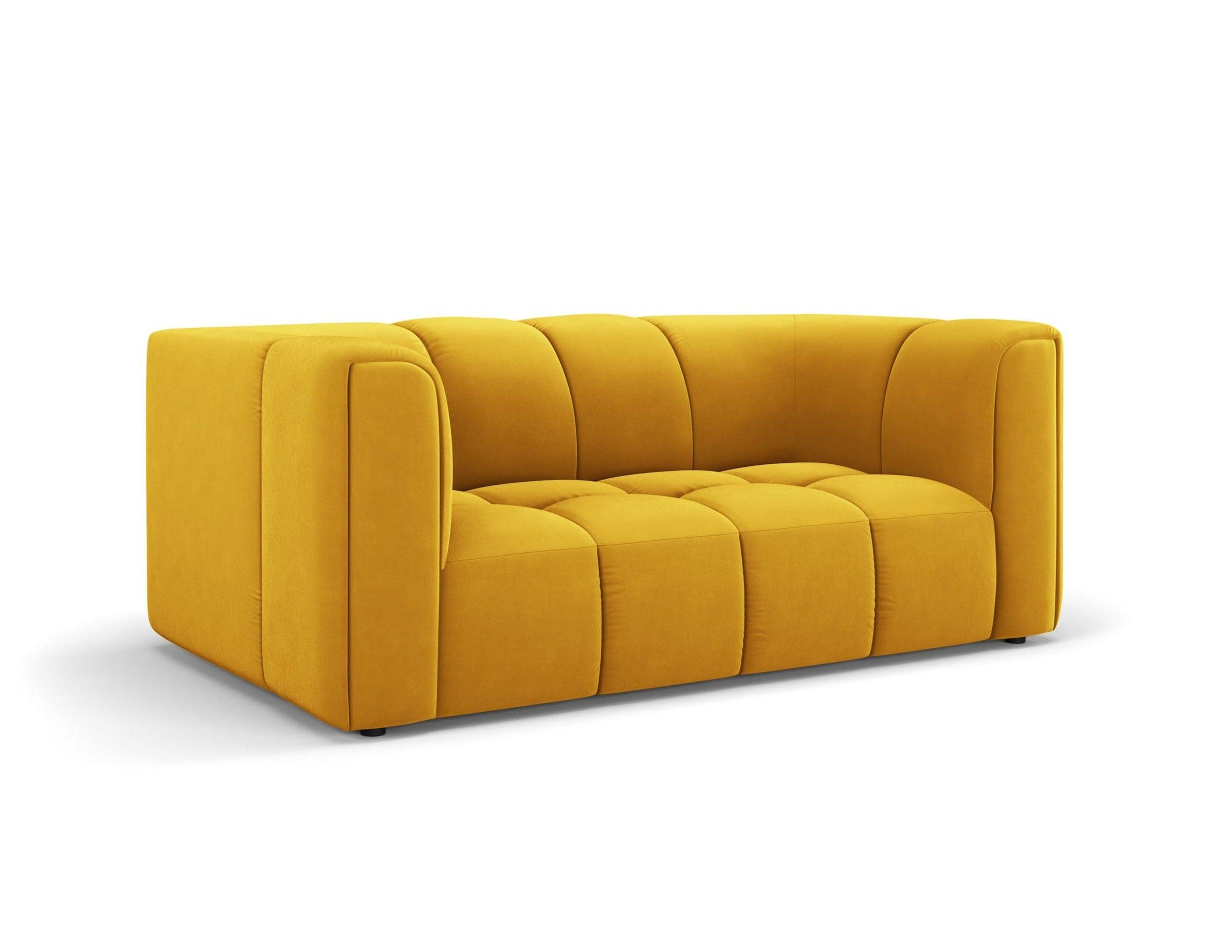 Velvet 2-seater sofa FRANCESCA yellow Milo Casa Eye on Design