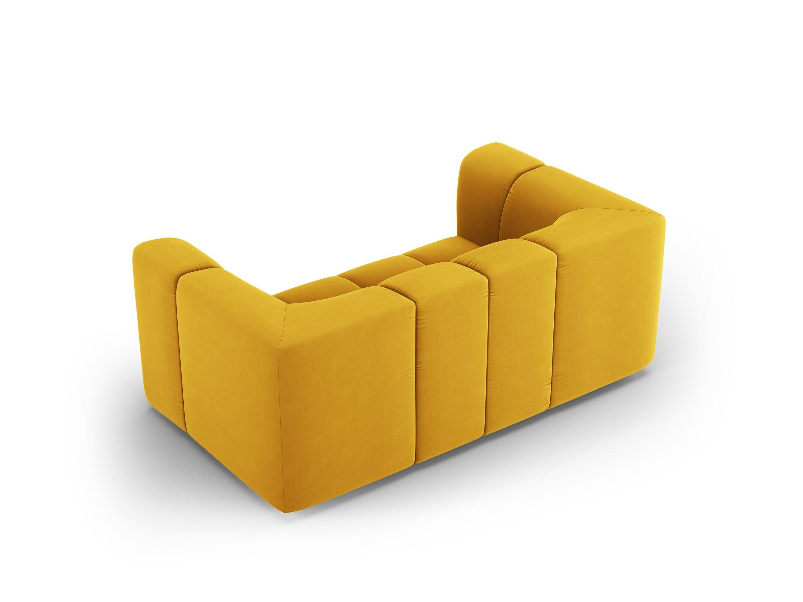 Velvet 2-seater sofa FRANCESCA yellow Milo Casa Eye on Design