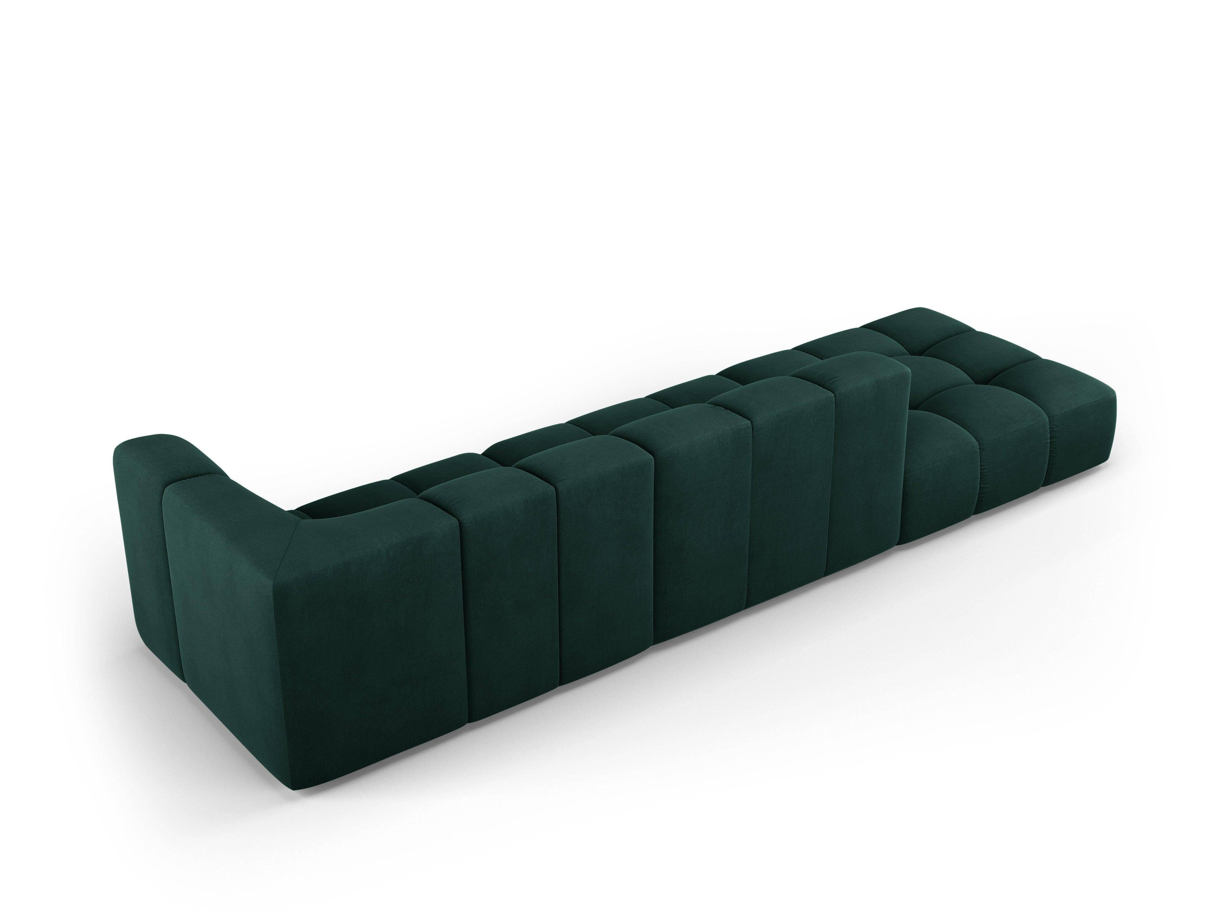 Sofa left FRANCESCA bottled green chenille Milo Casa Eye on Design