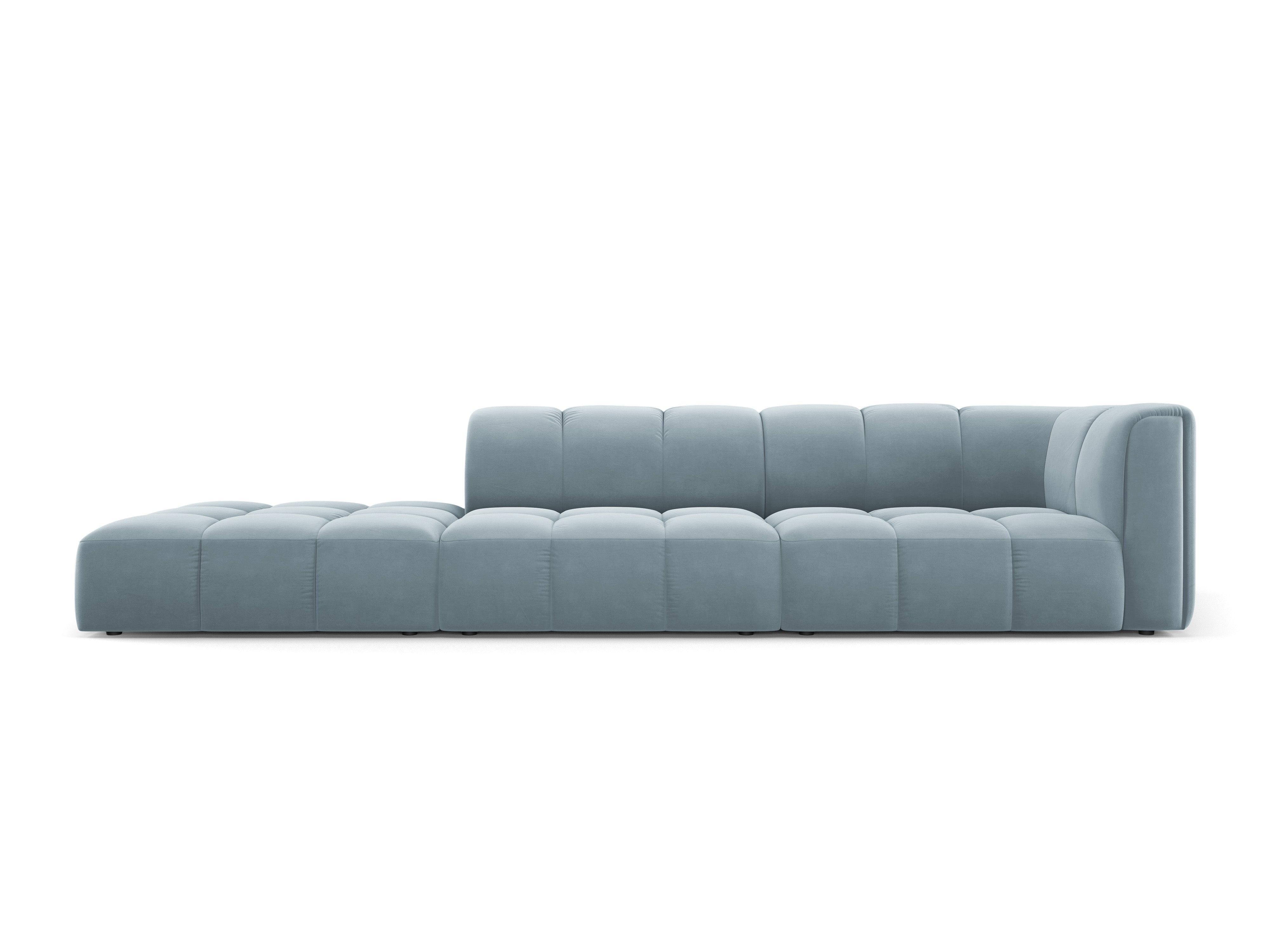 Sofa velvet left FRANCESCA light blue Milo Casa Eye on Design