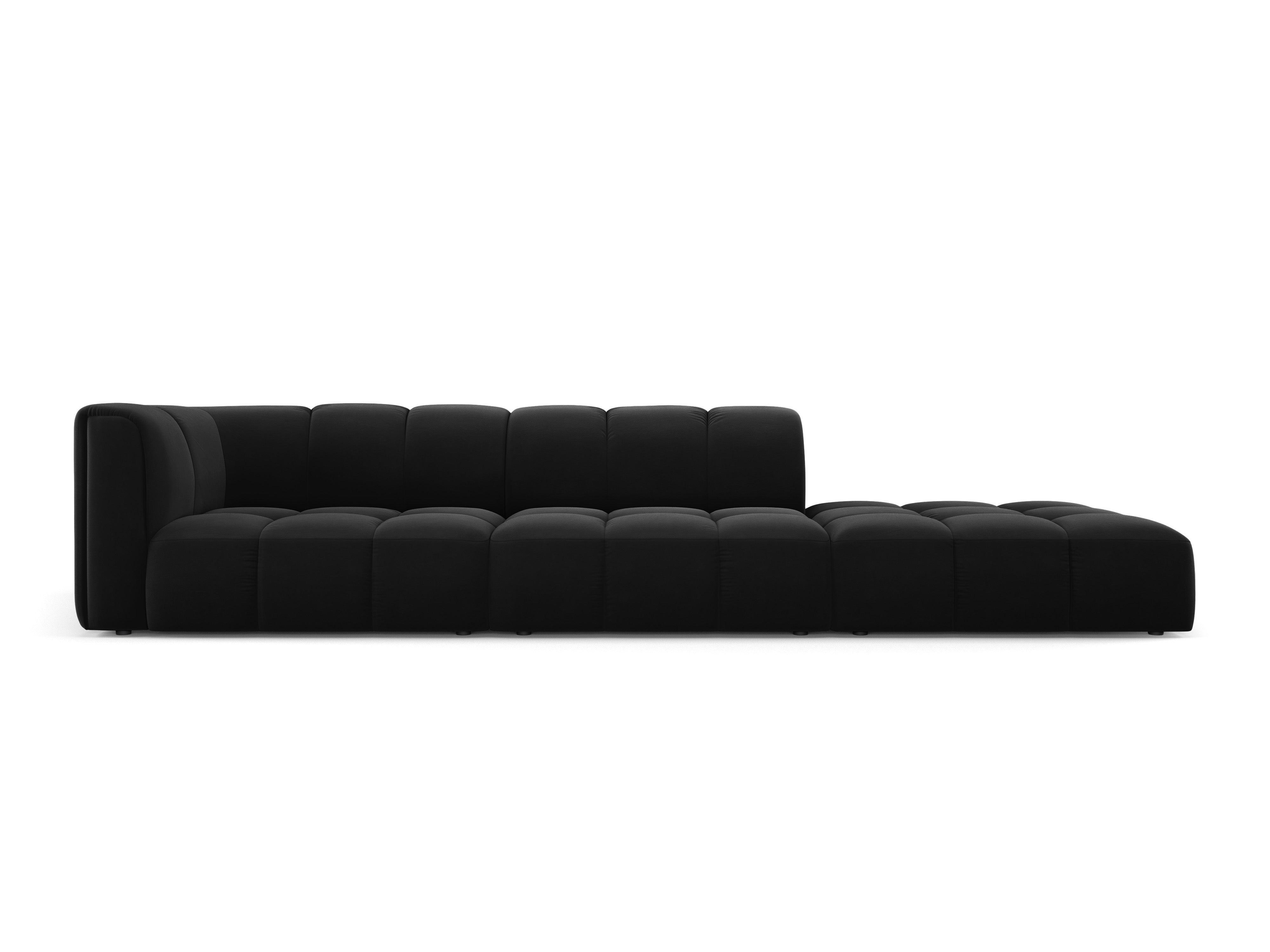 Velvet sofa right side FRANCESCA black Milo Casa Eye on Design