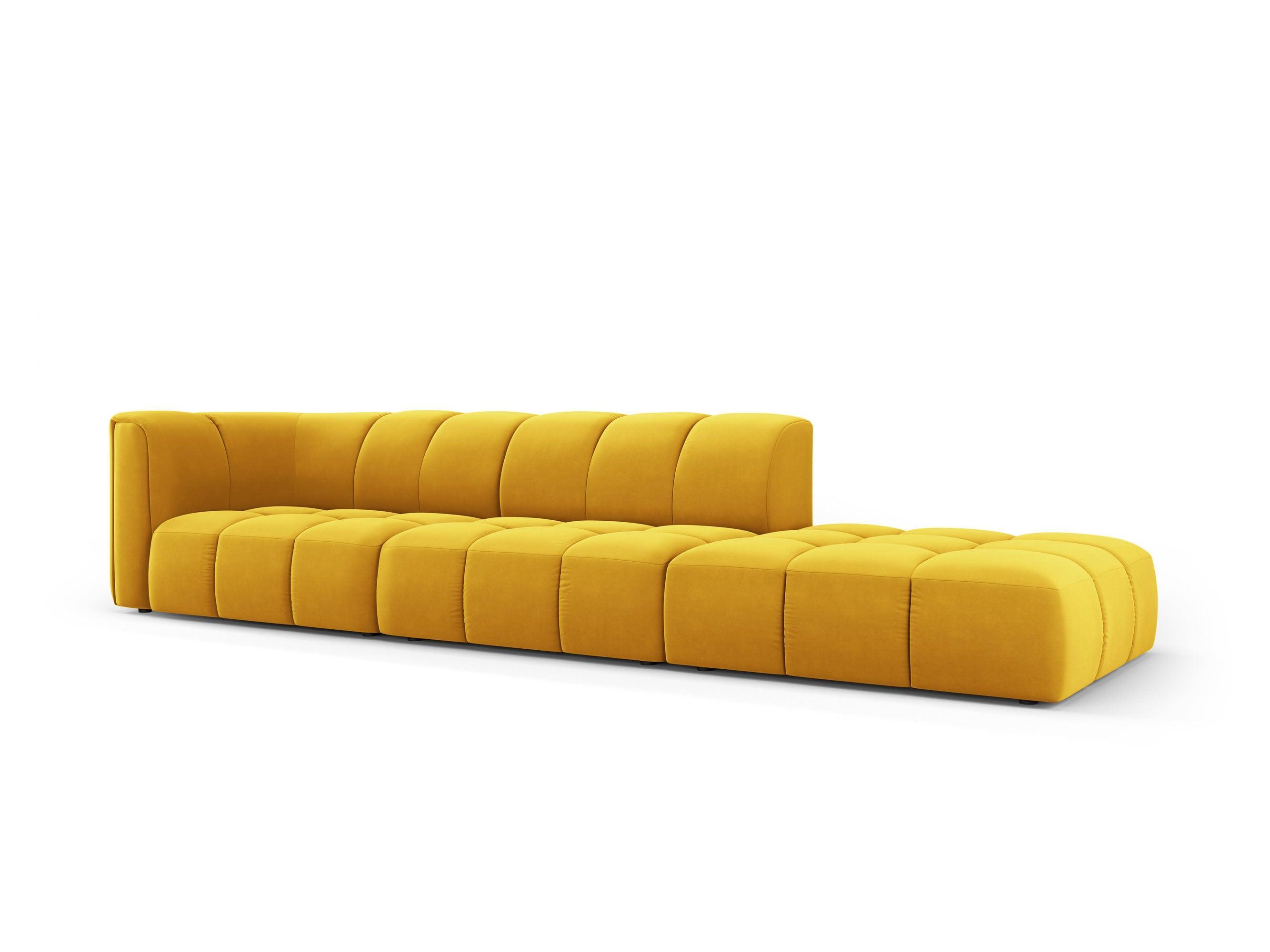 Velvet sofa right side FRANCESCA yellow Milo Casa Eye on Design