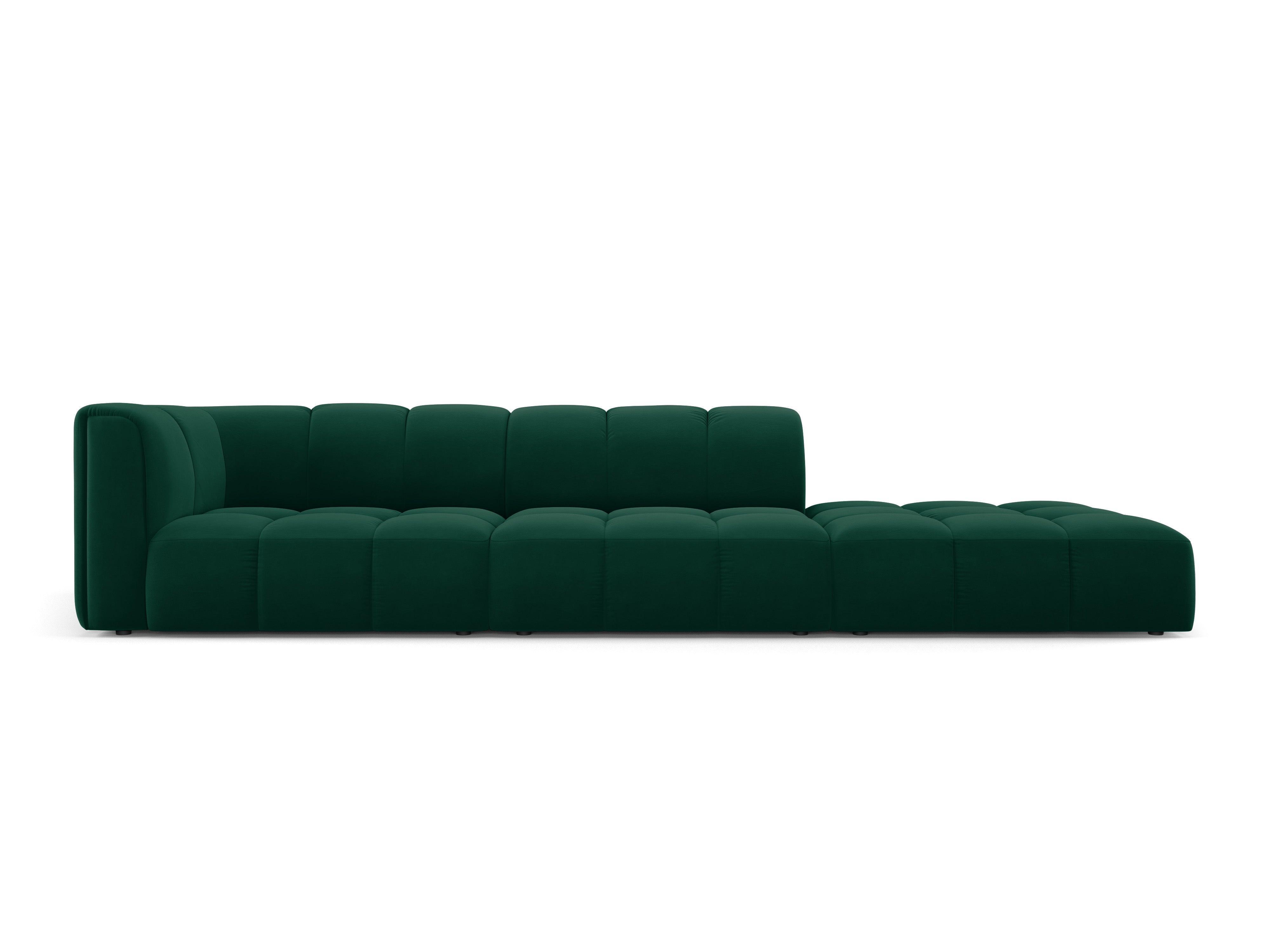 Velvet sofa right side FRANCESCA bottled green Milo Casa Eye on Design