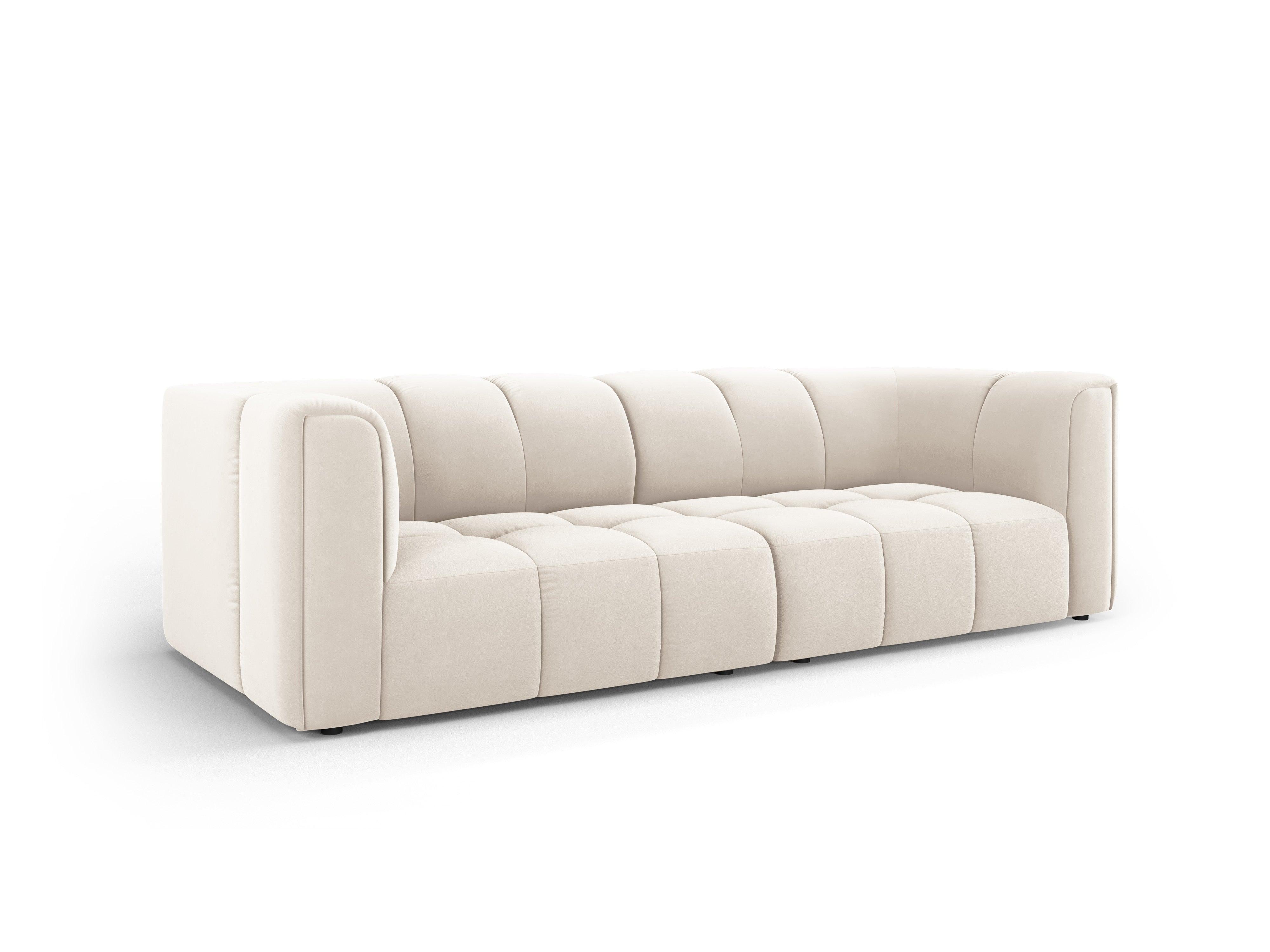 Velvet 3 seater sofa FRANCESCA light beige Milo Casa Eye on Design