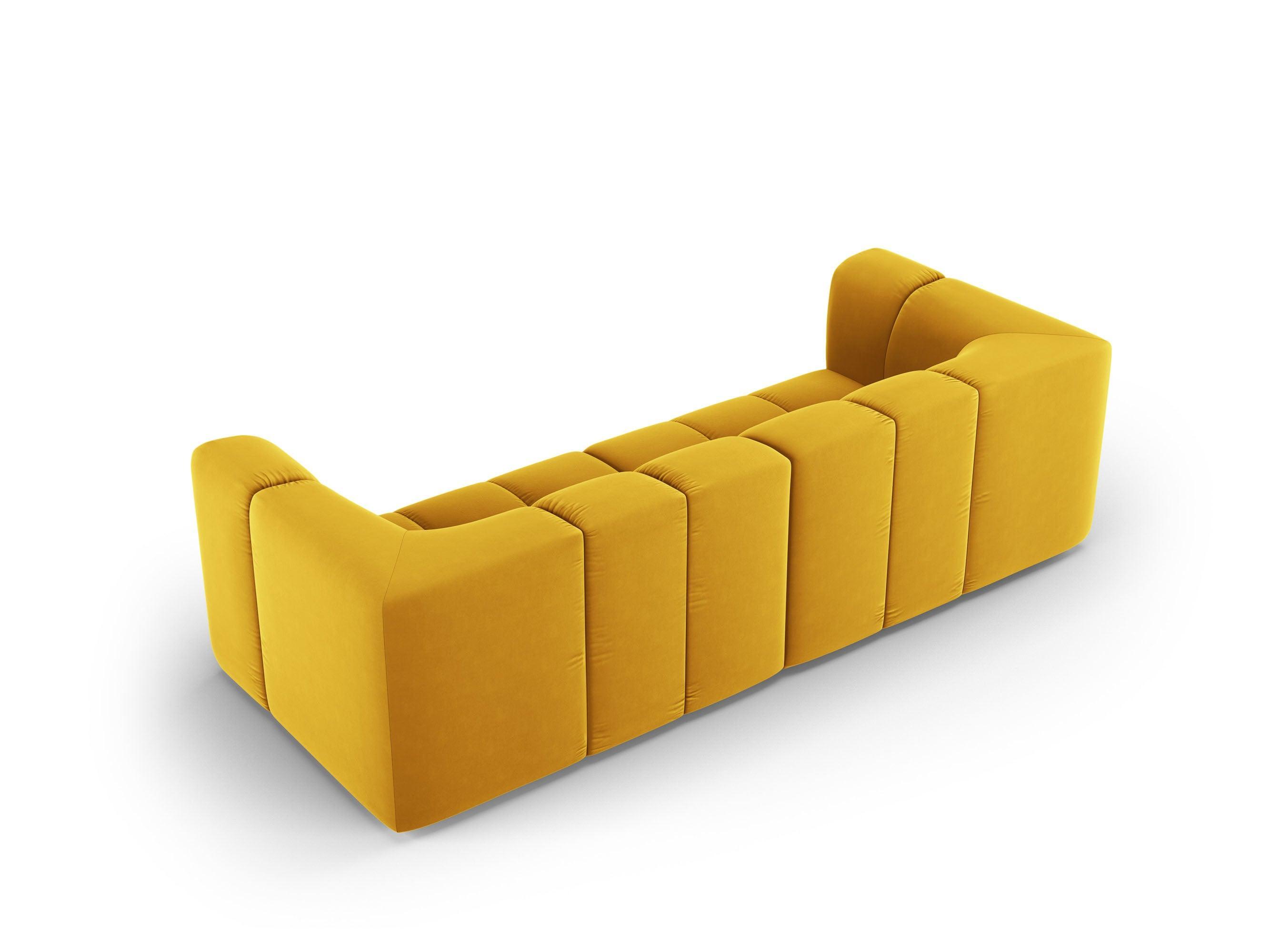 Velvet 3 seater sofa FRANCESCA yellow Milo Casa Eye on Design