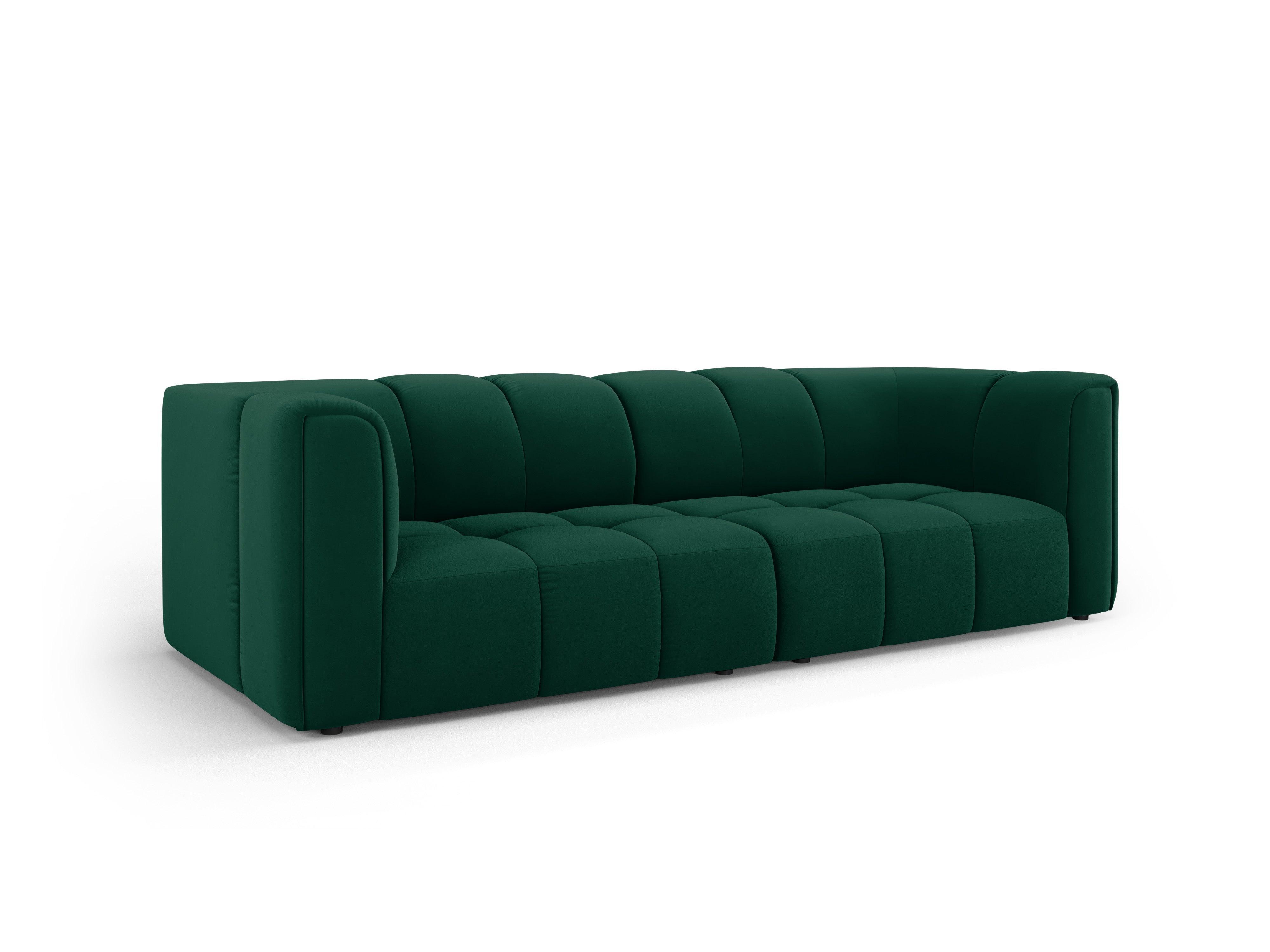 Velvet 3 seater sofa FRANCESCA bottle green Milo Casa Eye on Design