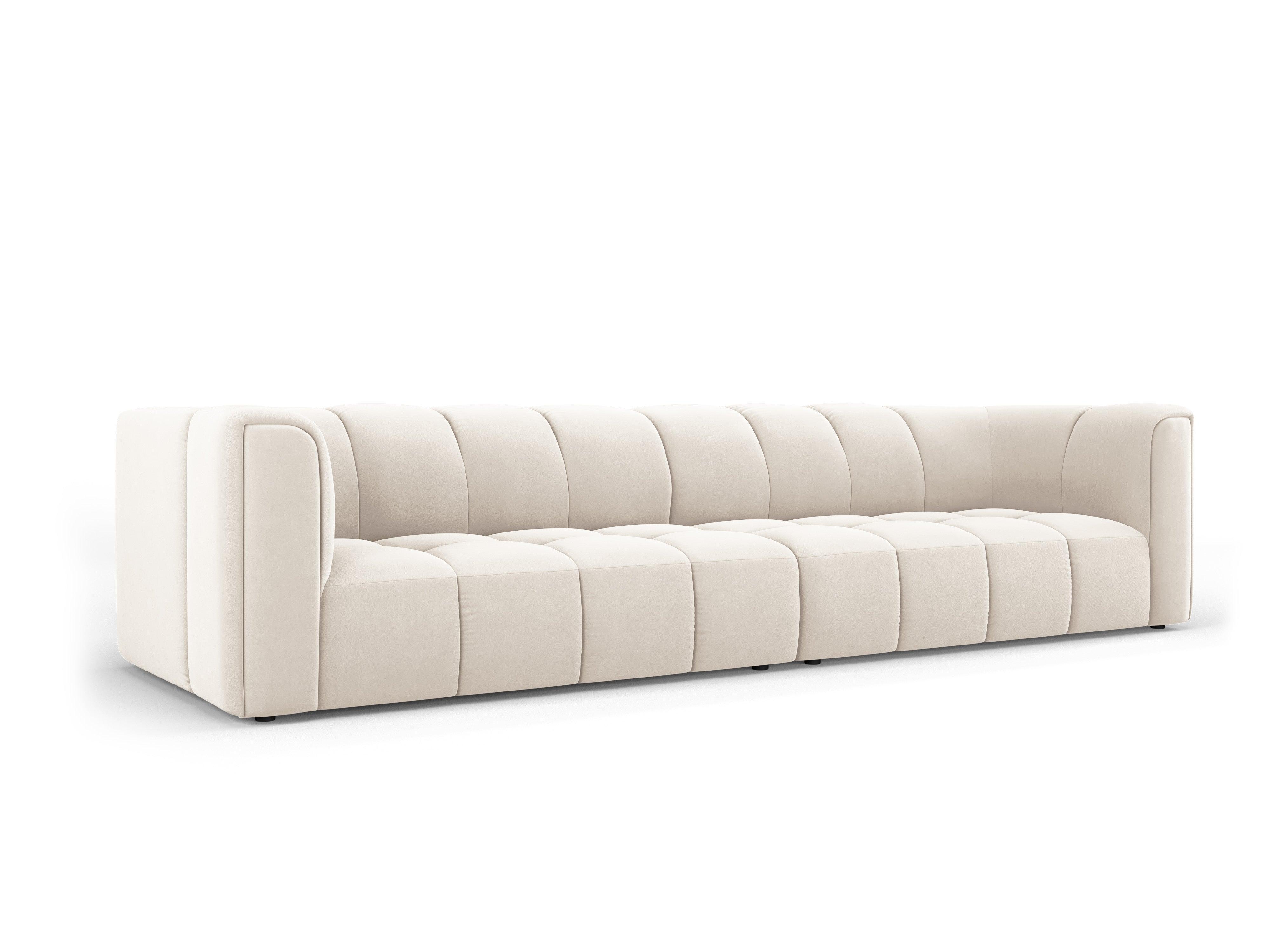 Velvet 4-seater sofa FRANCESCA light beige Milo Casa Eye on Design