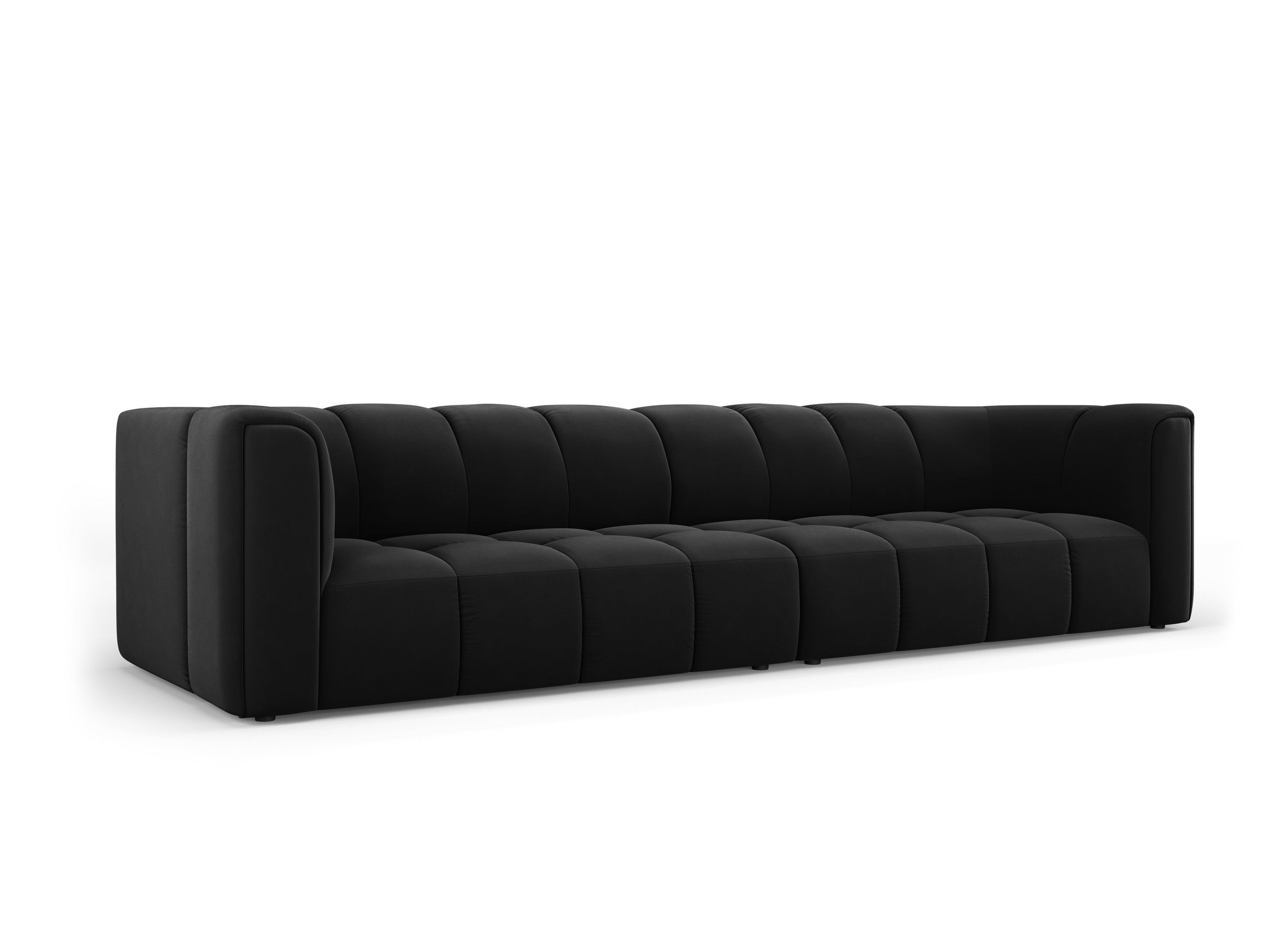 Velvet 4-seater sofa FRANCESCA black Milo Casa Eye on Design