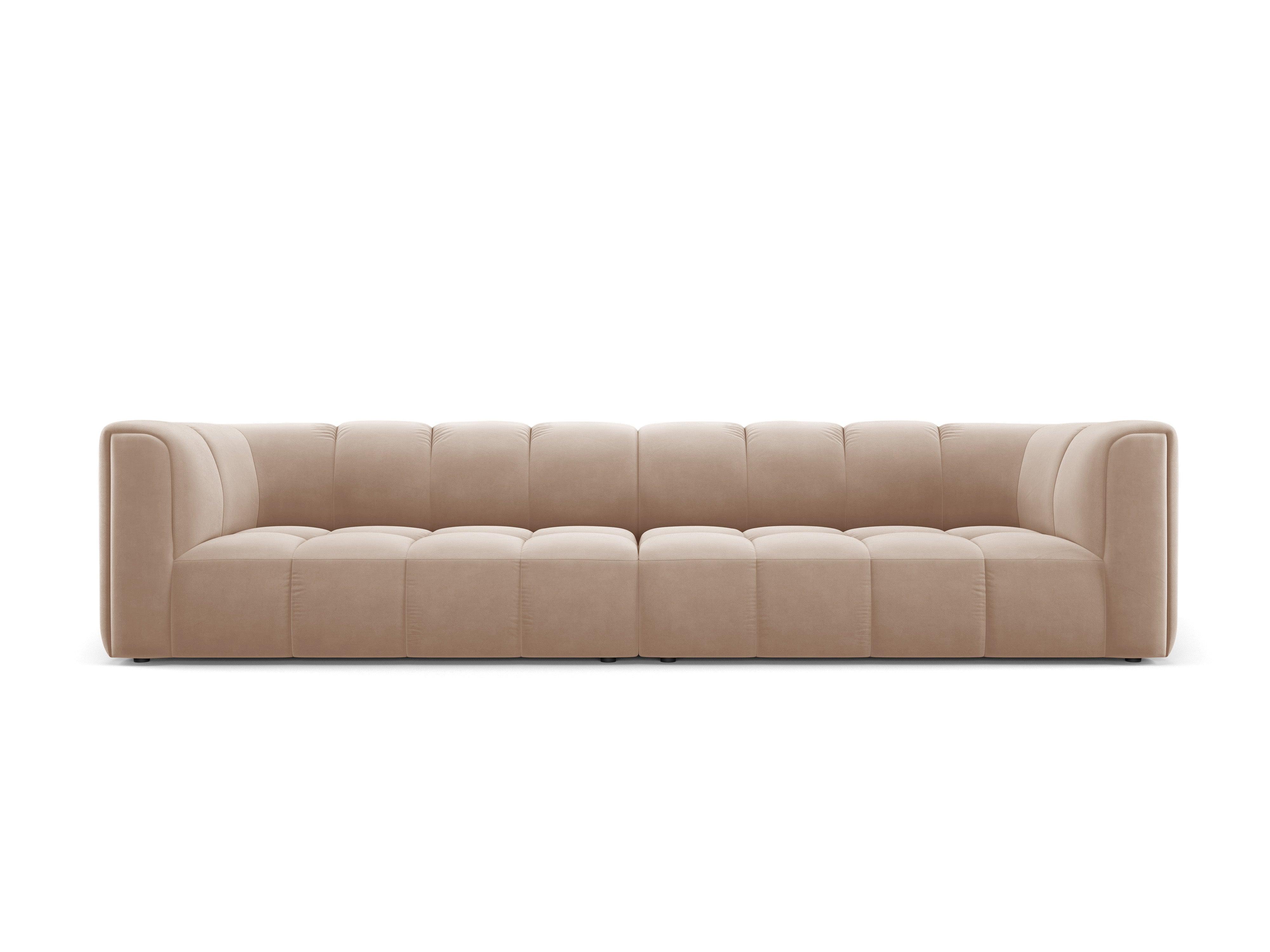 Velvet 4-seater sofa FRANCESCA beige Milo Casa Eye on Design