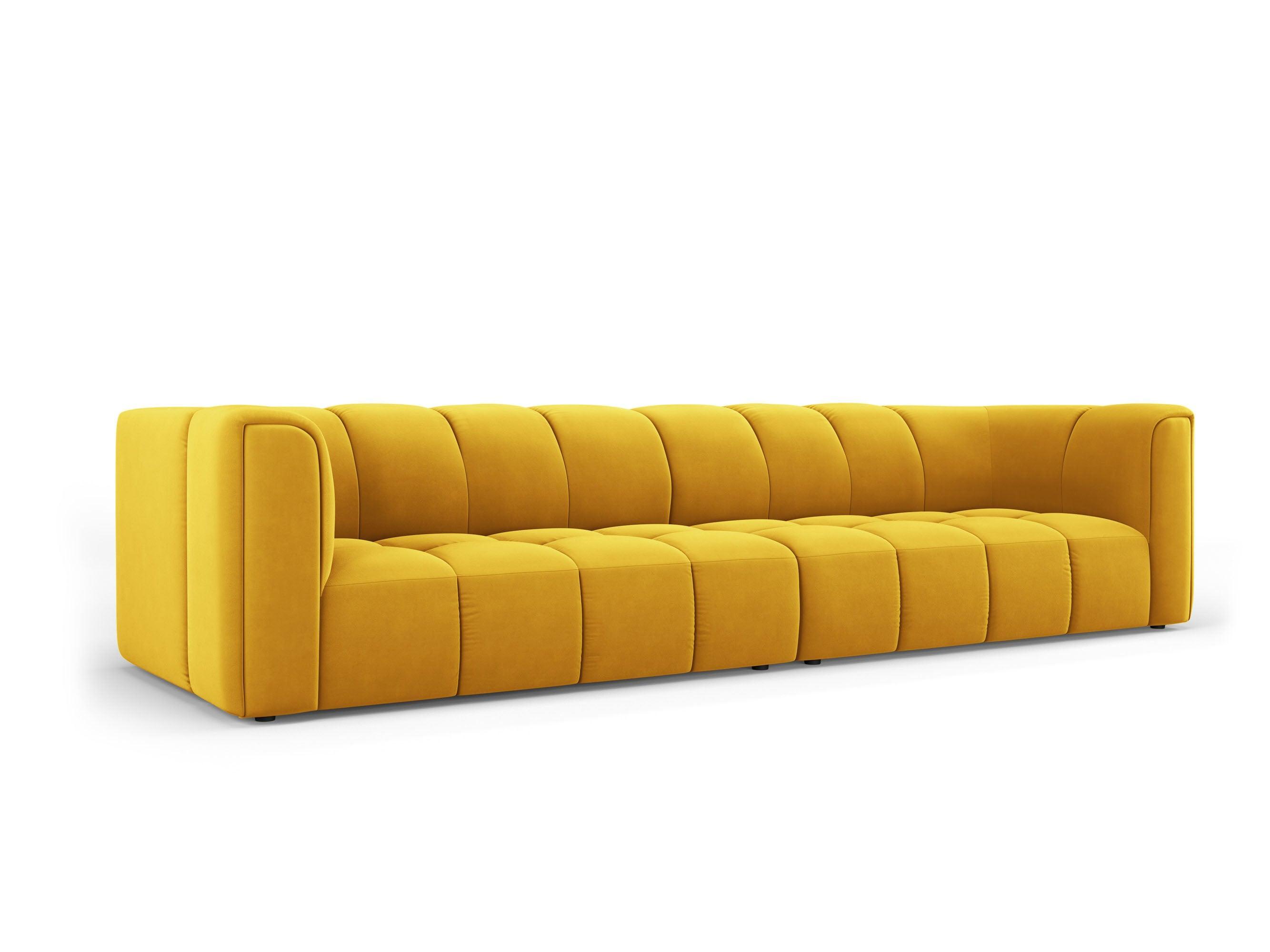 Velvet 4-seater sofa FRANCESCA yellow Milo Casa Eye on Design