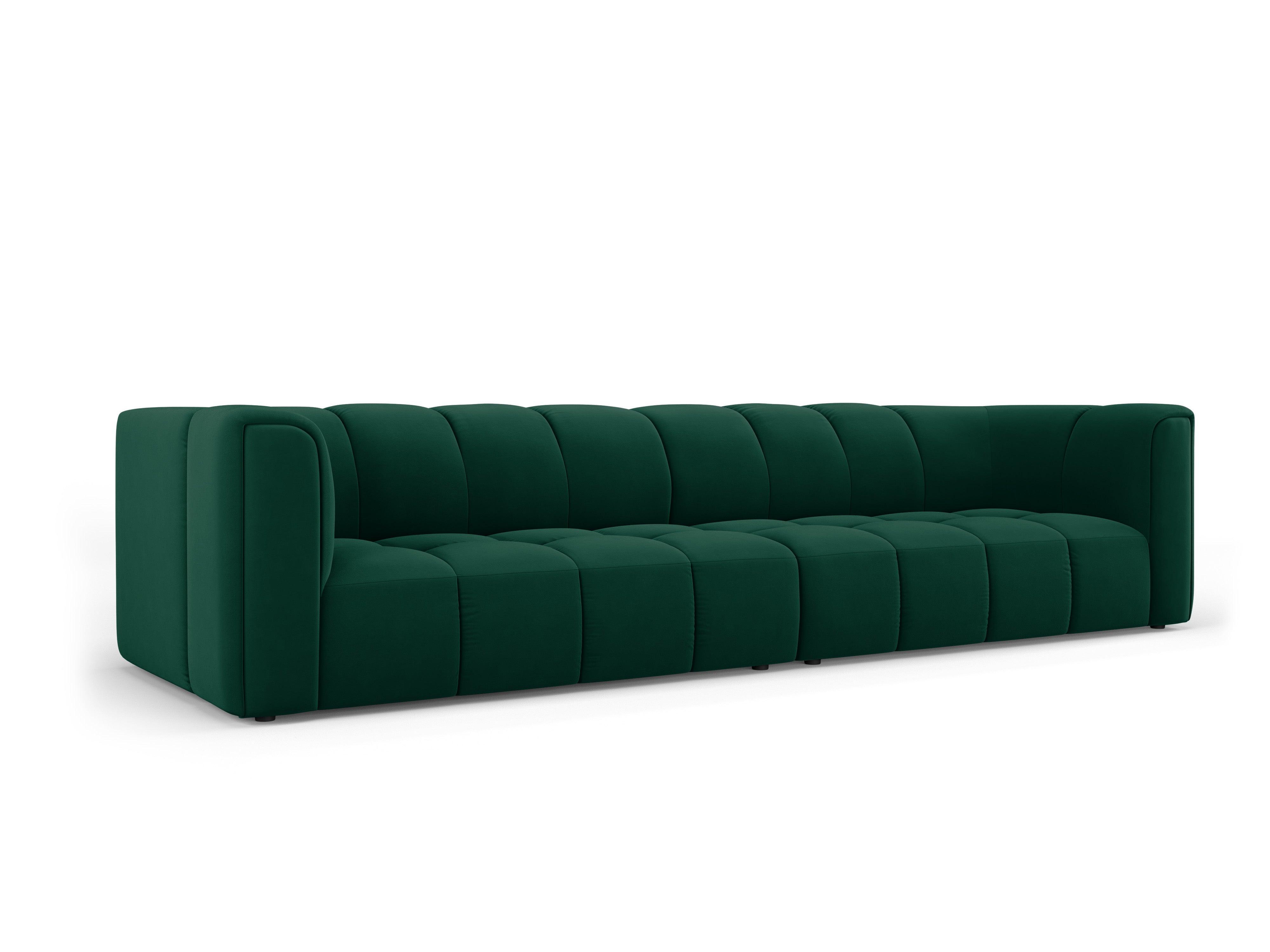 Velvet 4 seater sofa FRANCESCA bottle green Milo Casa Eye on Design