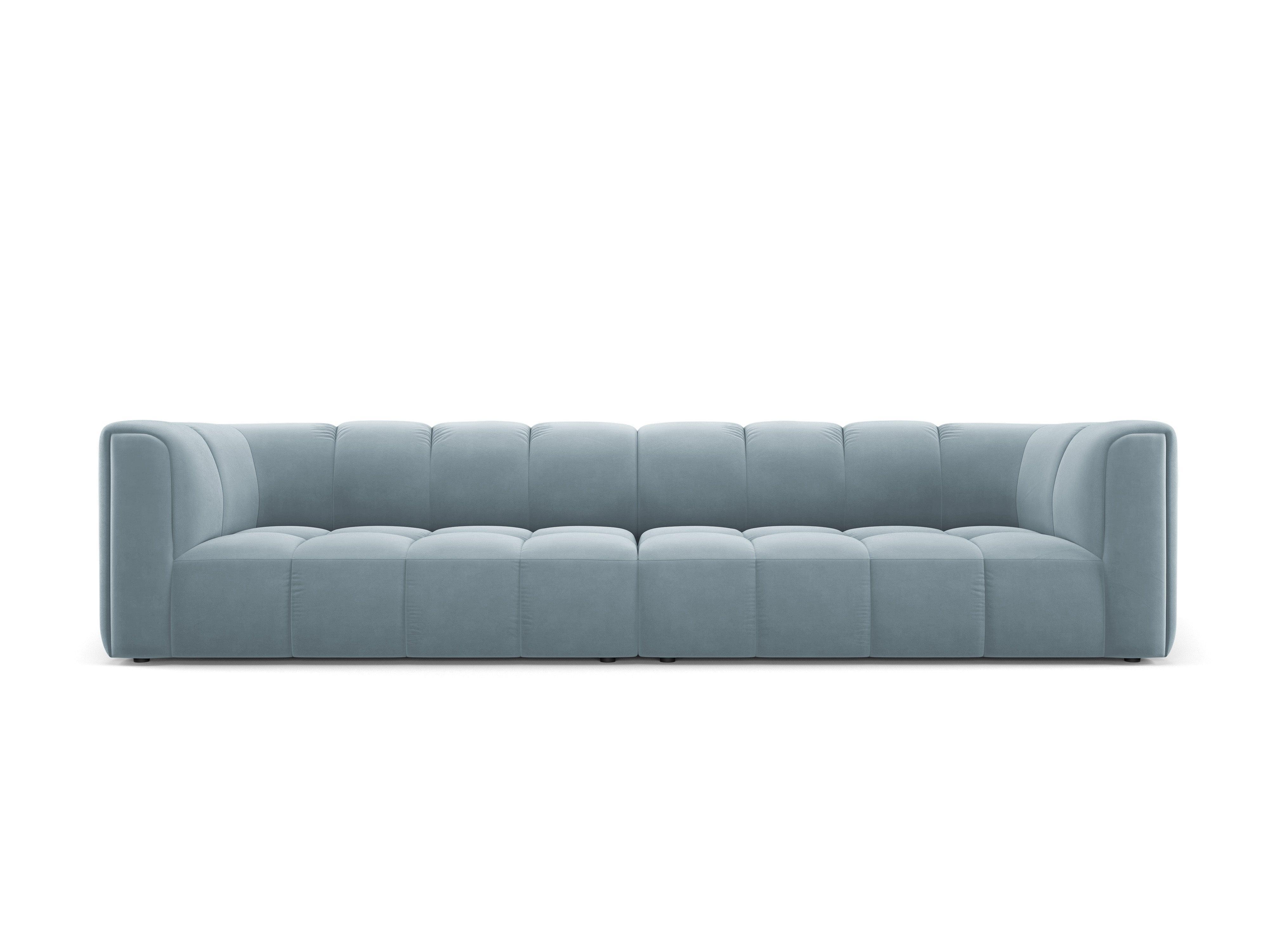 Velvet 4 seater sofa FRANCESCA light blue Milo Casa Eye on Design