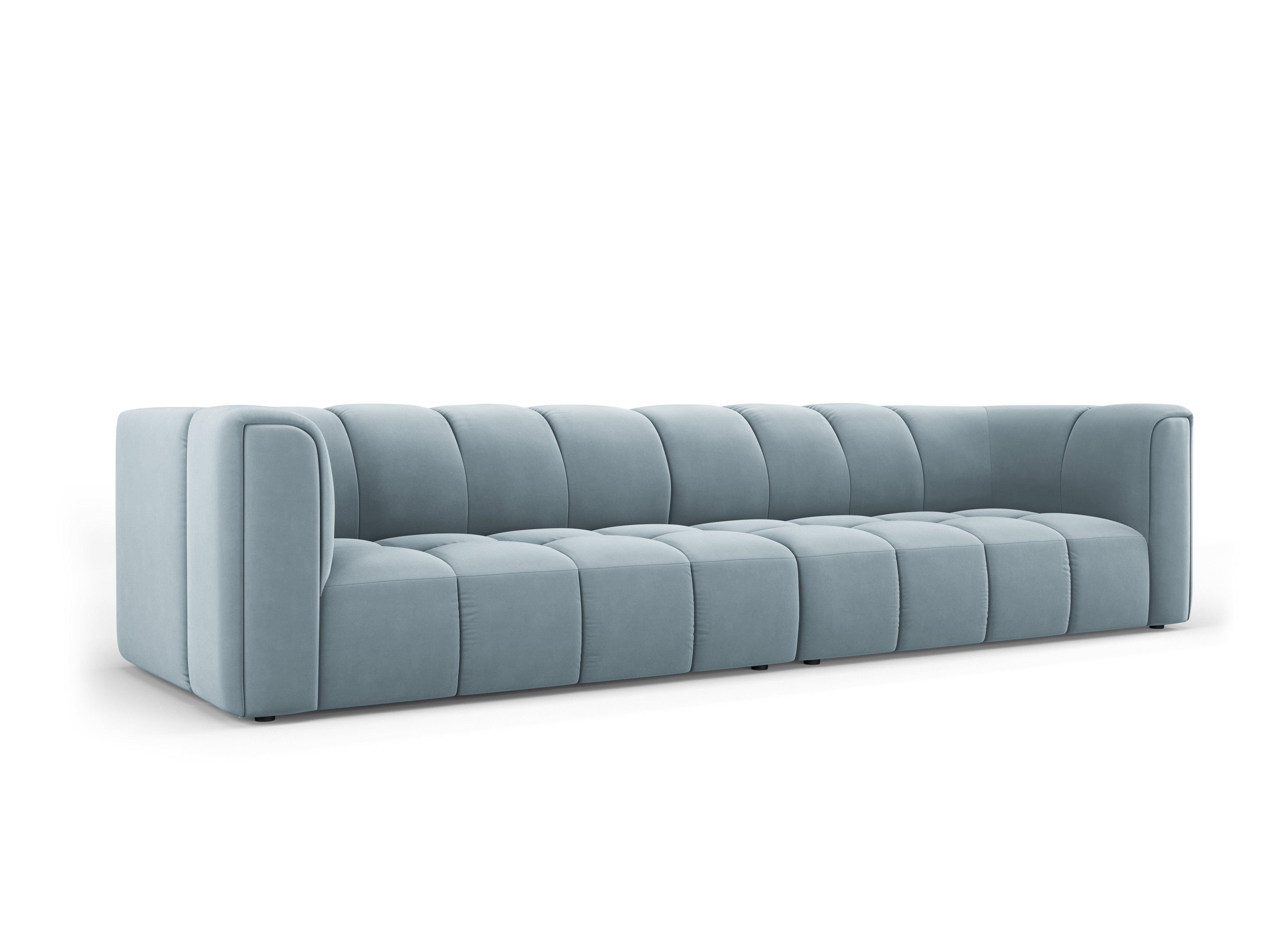 Velvet 4 seater sofa FRANCESCA light blue Milo Casa Eye on Design