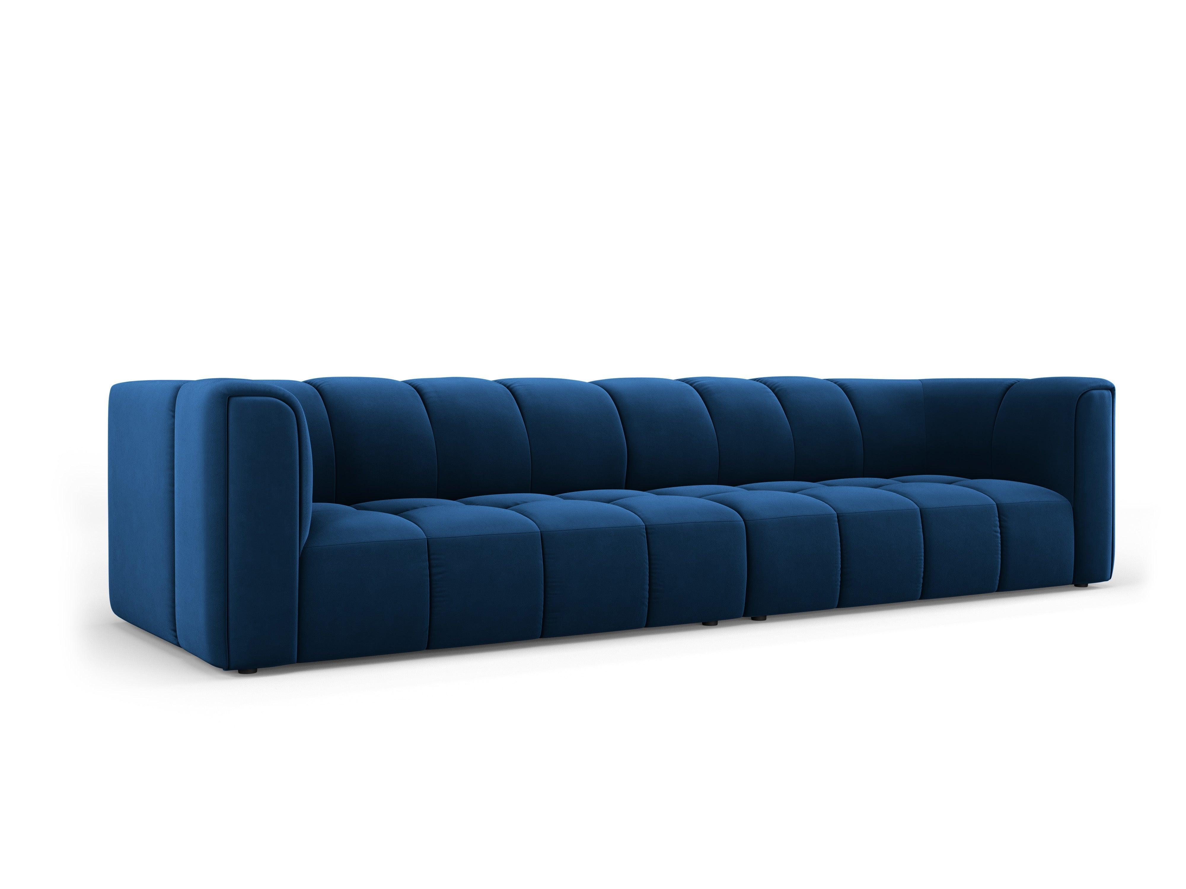 Velvet 4-seater sofa FRANCESCA royal blue Milo Casa Eye on Design