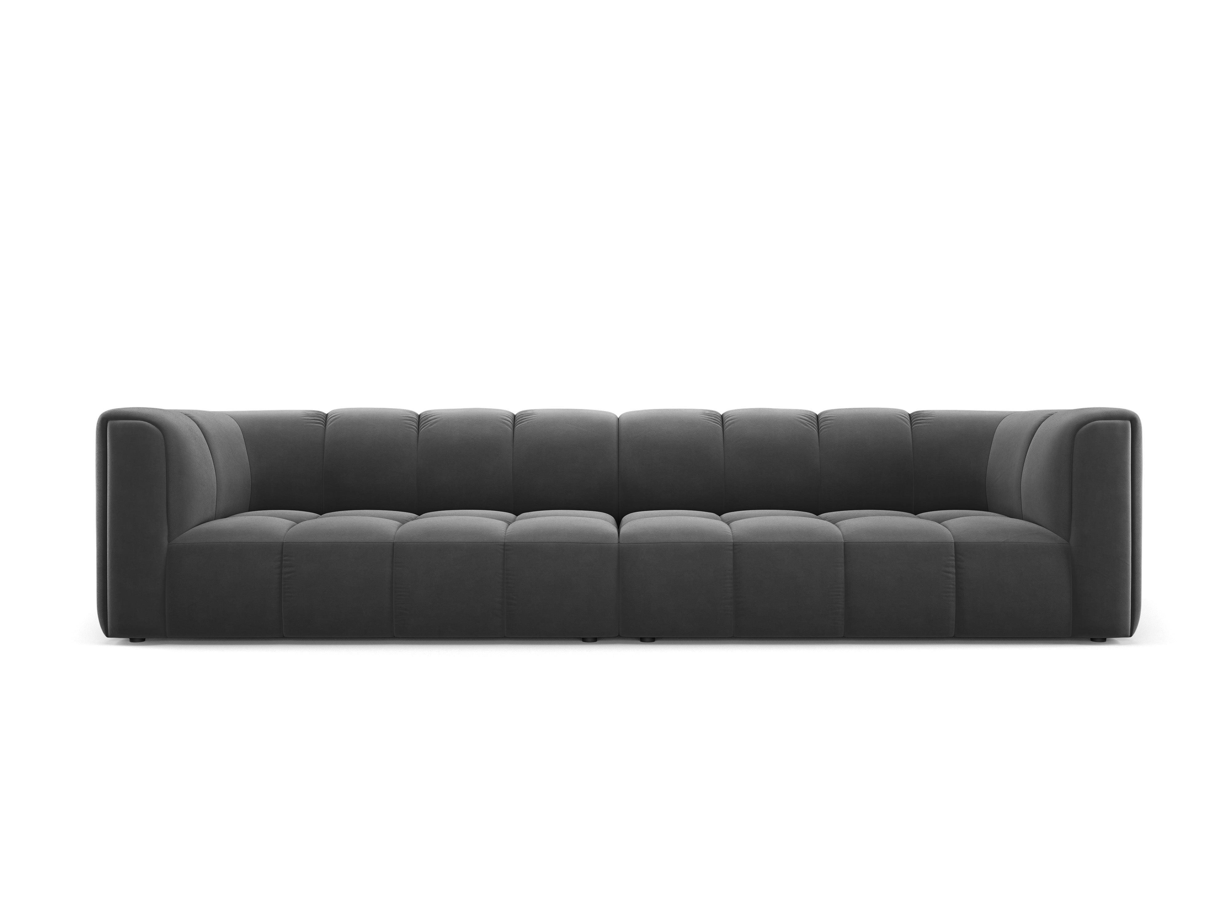 Velvet 4 seater sofa FRANCESCA grey Milo Casa Eye on Design