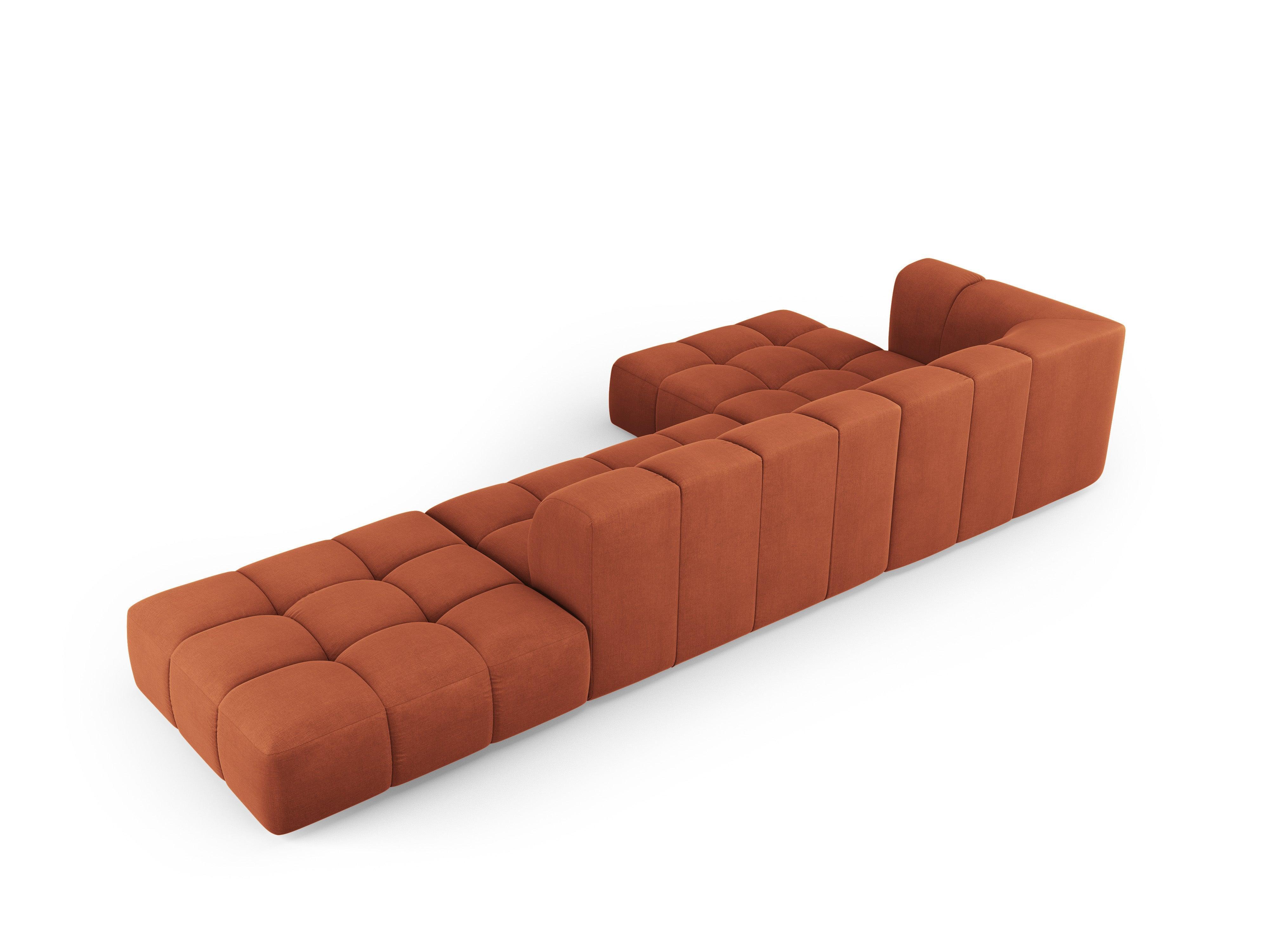 Corner sofa 5 seater left open FRANCESCA terracotta chenille Milo Casa Eye on Design