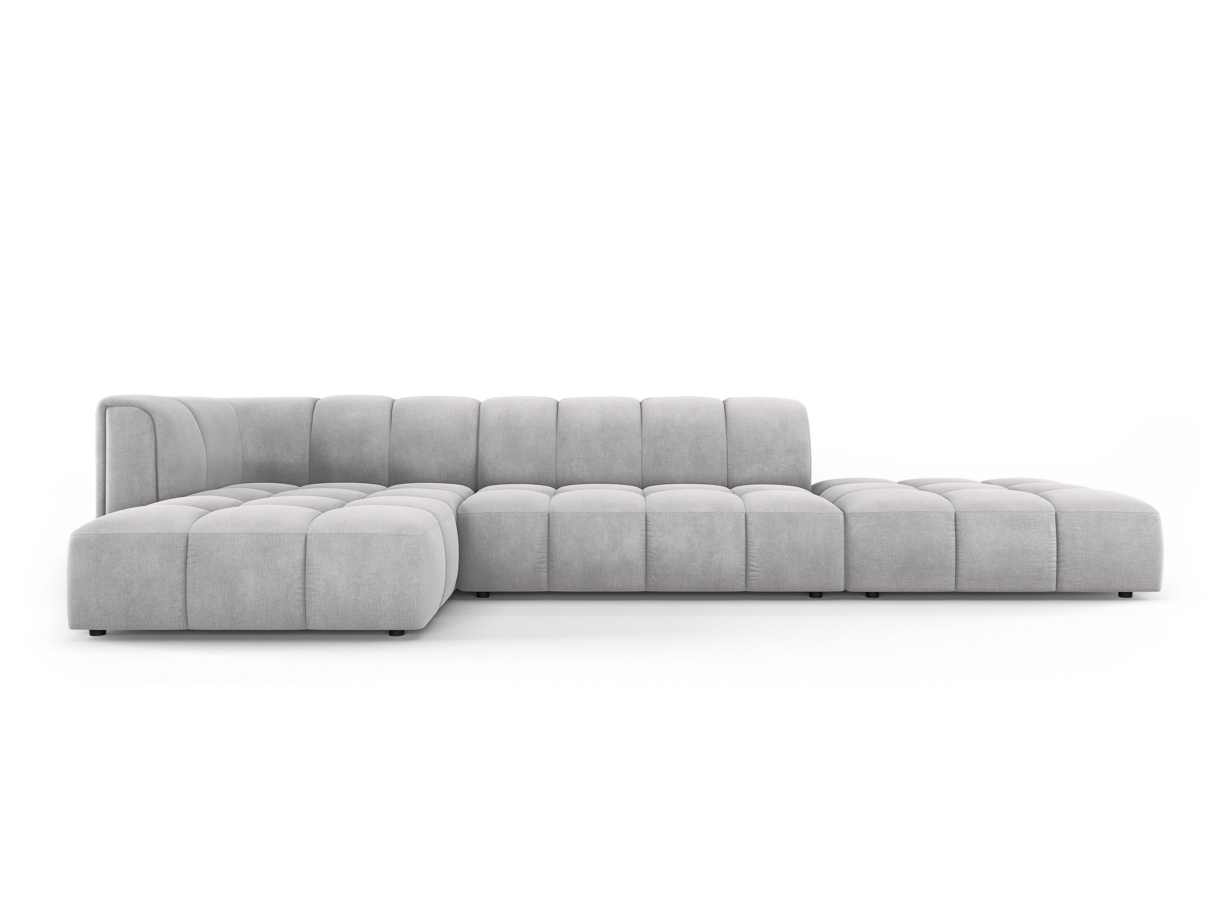 FRANCESCA 5-seater left-hand open corner sofa light grey chenille Milo Casa Eye on Design