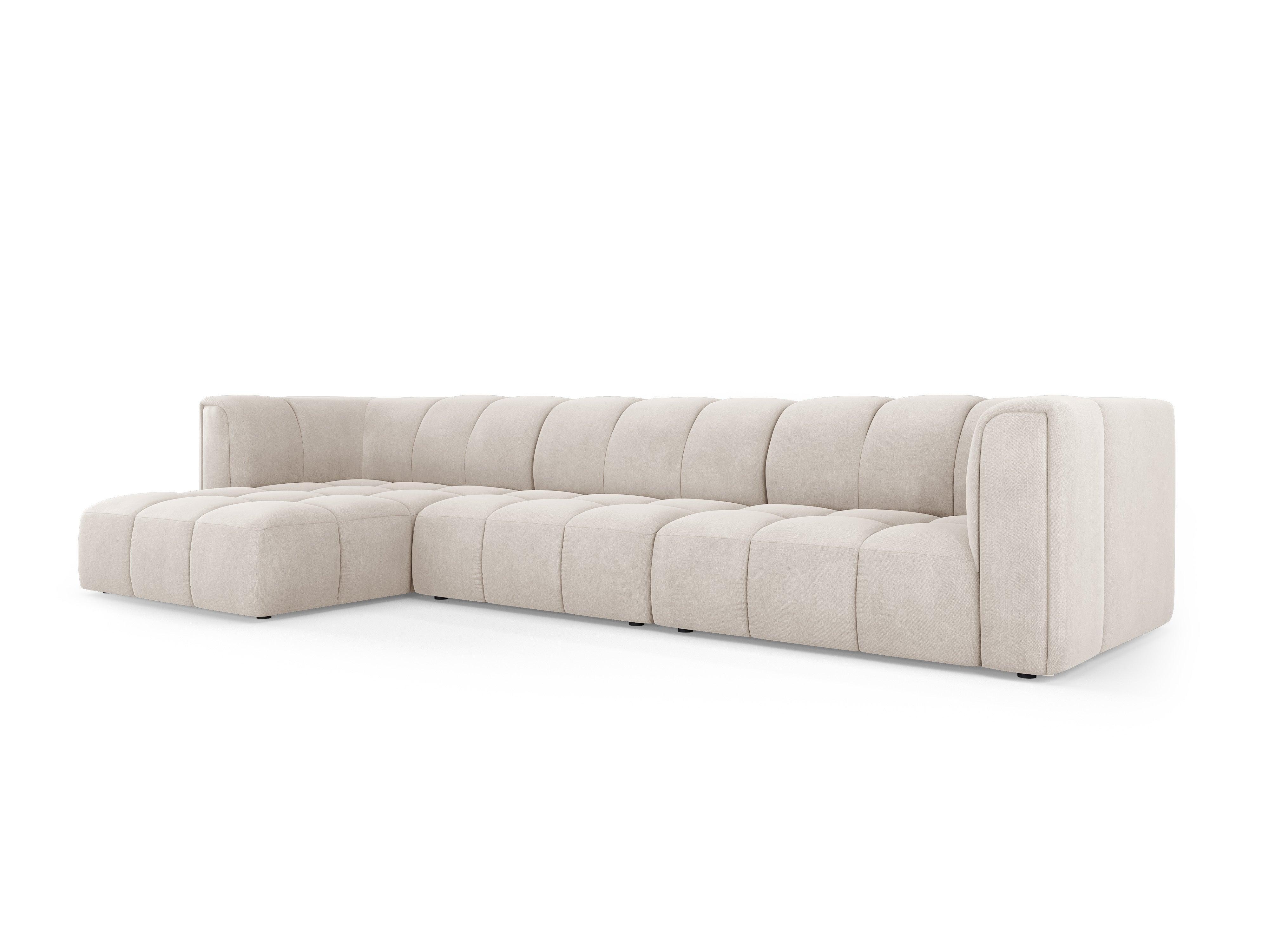 Corner sofa 5 seater left FRANCESCA beige chenille Milo Casa Eye on Design