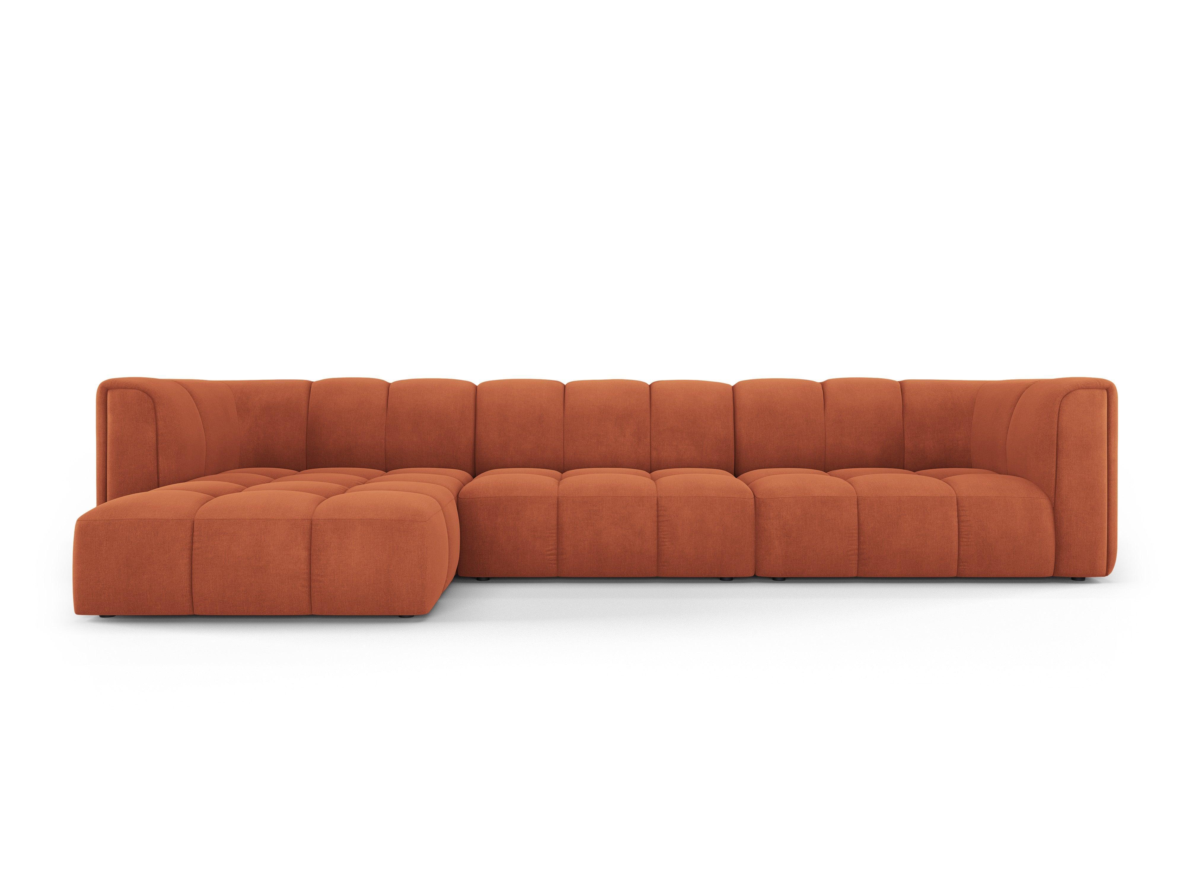 Corner sofa 5 seater left FRANCESCA terracotta chenille Milo Casa Eye on Design