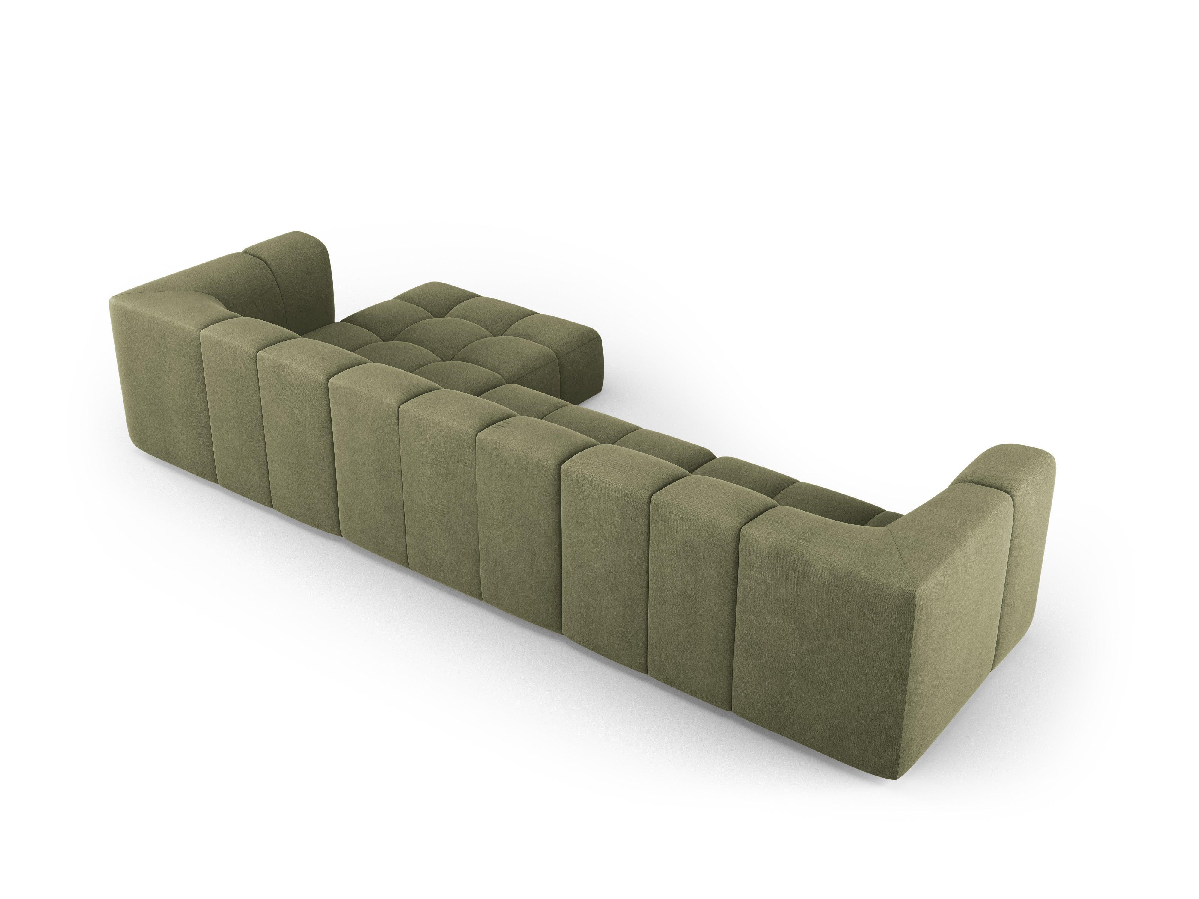 5-seater right-side corner sofa FRANCESCA light green chenille Milo Casa Eye on Design