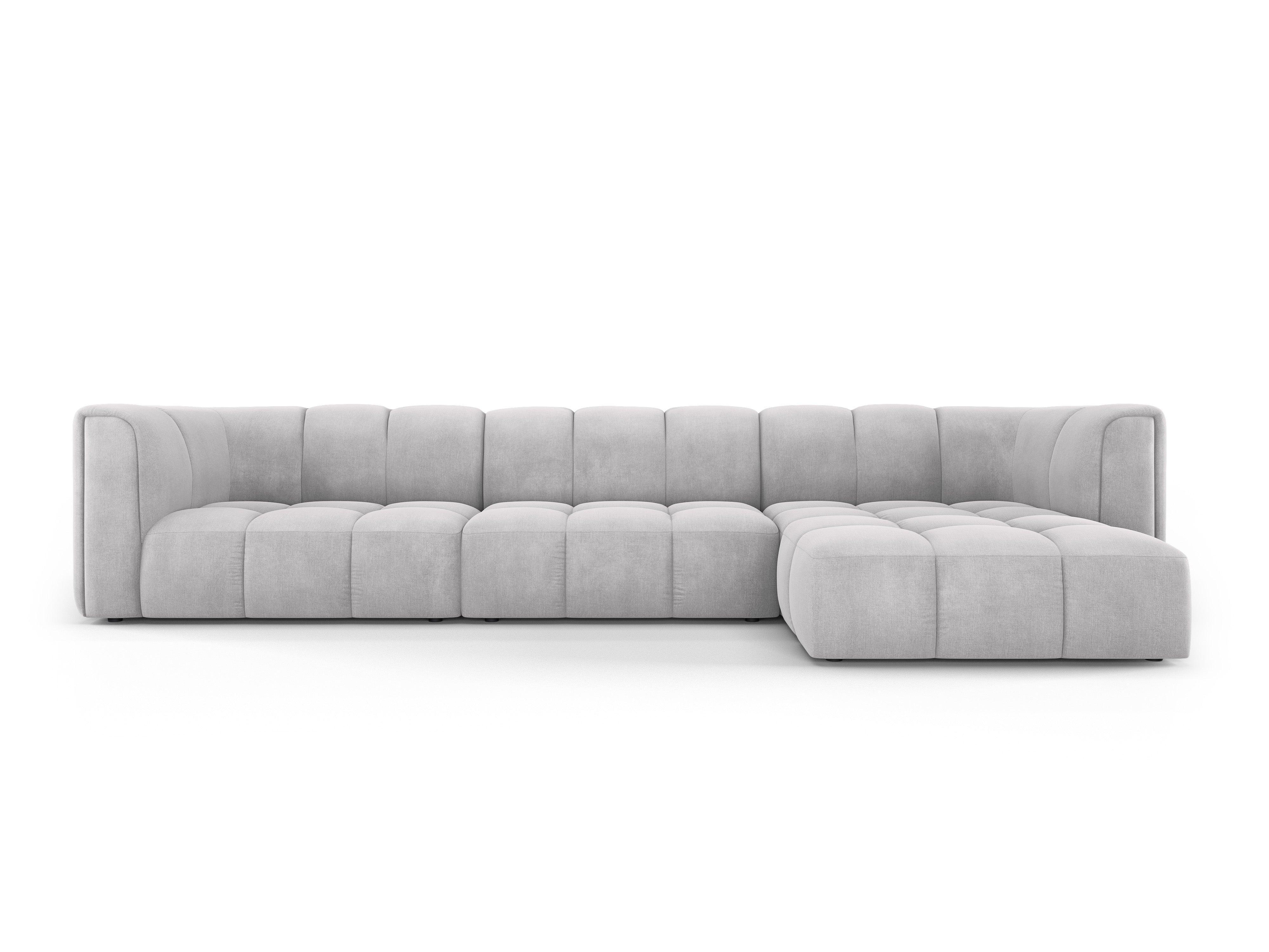 Corner sofa 5 seater right side FRANCESCA light grey chenille Milo Casa Eye on Design