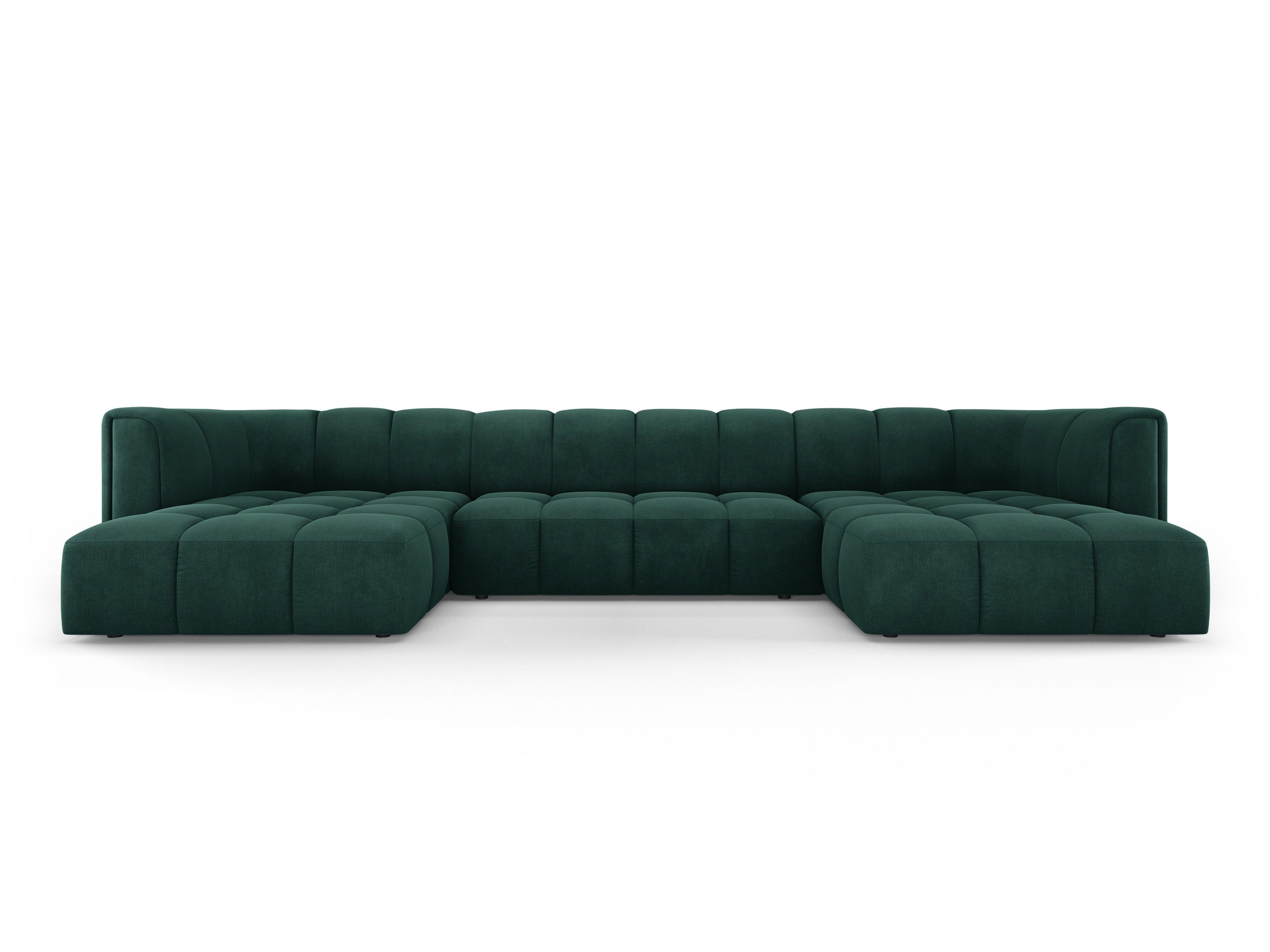 Panoramic sofa FRANCESCA bottle green chenille Milo Casa Eye on Design