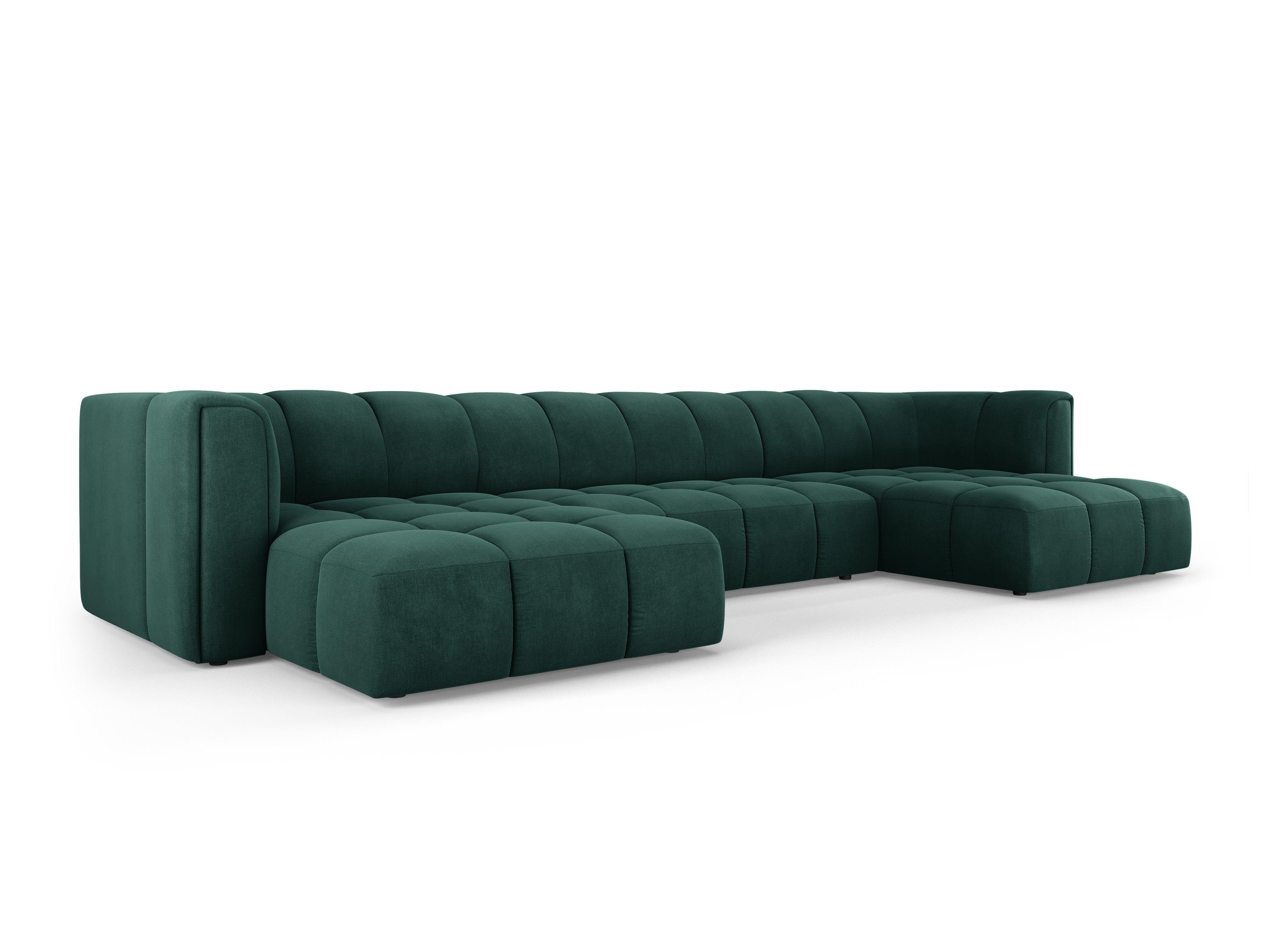 Panoramic sofa FRANCESCA bottle green chenille Milo Casa Eye on Design