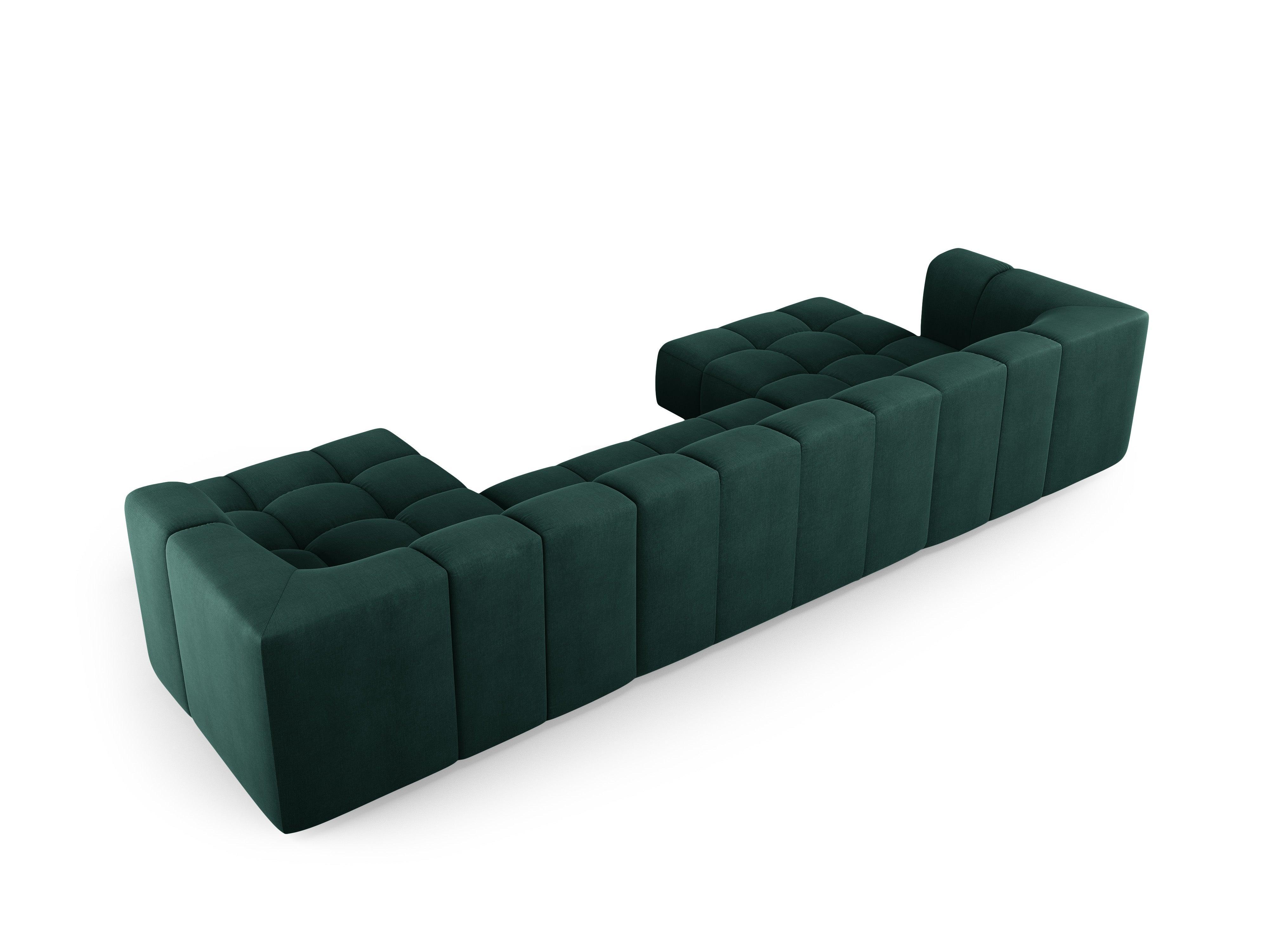 Panoramic sofa FRANCESCA bottled green chenille Milo Casa Eye on Design