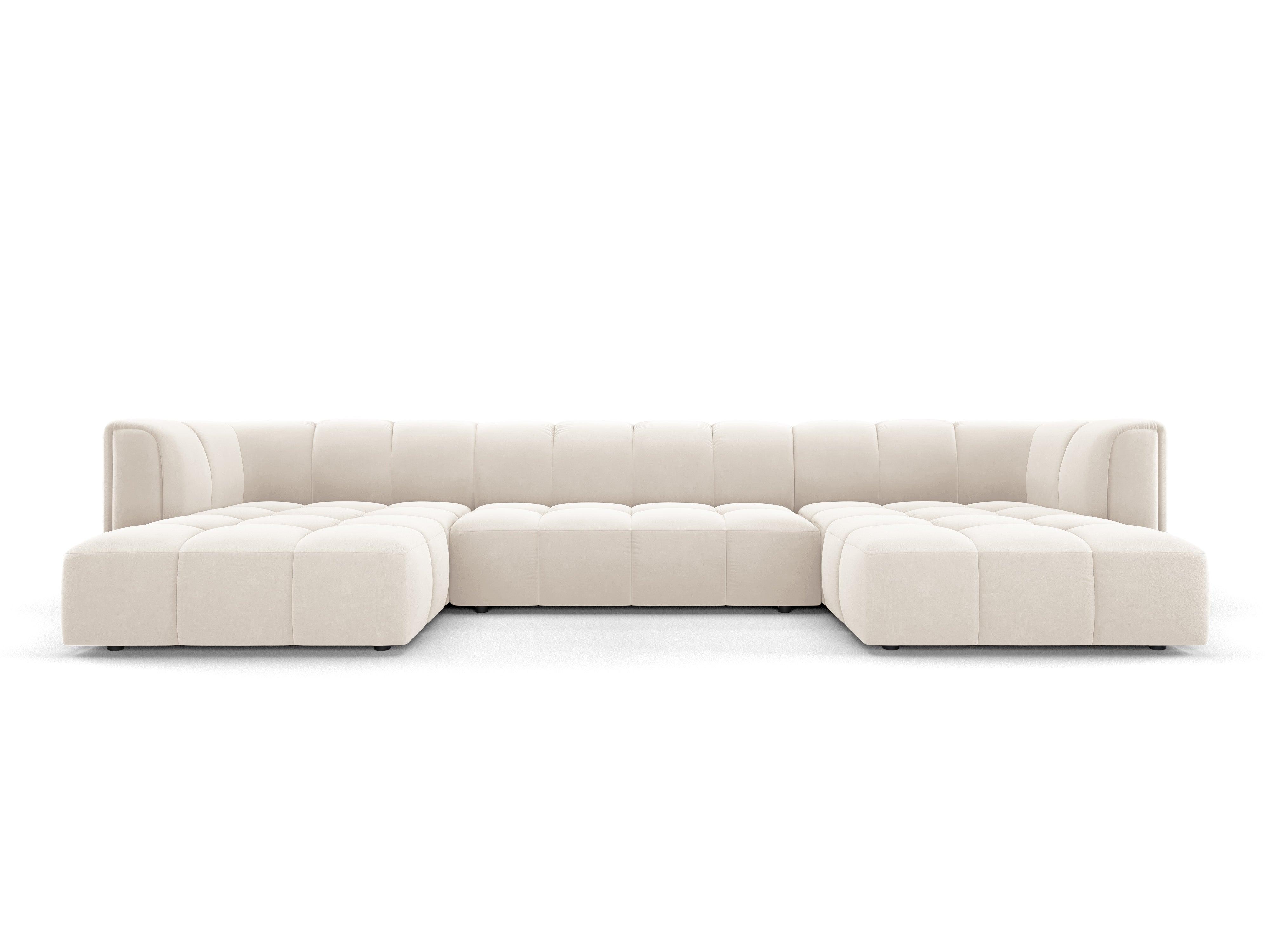 FRANCESCA velvet panoramic sofa light beige Milo Casa Eye on Design