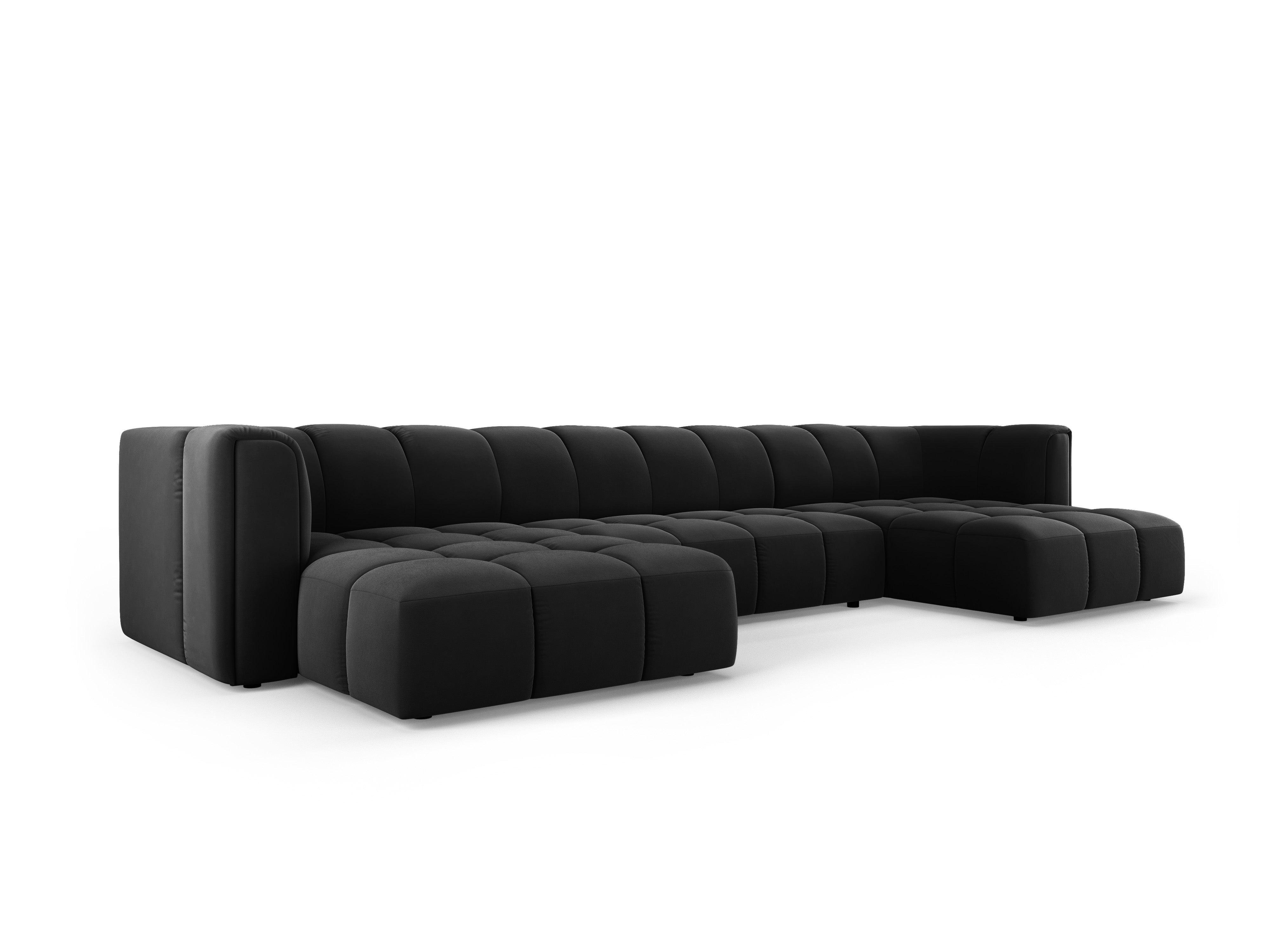 Panoramic velvet sofa FRANCESCA black Milo Casa Eye on Design