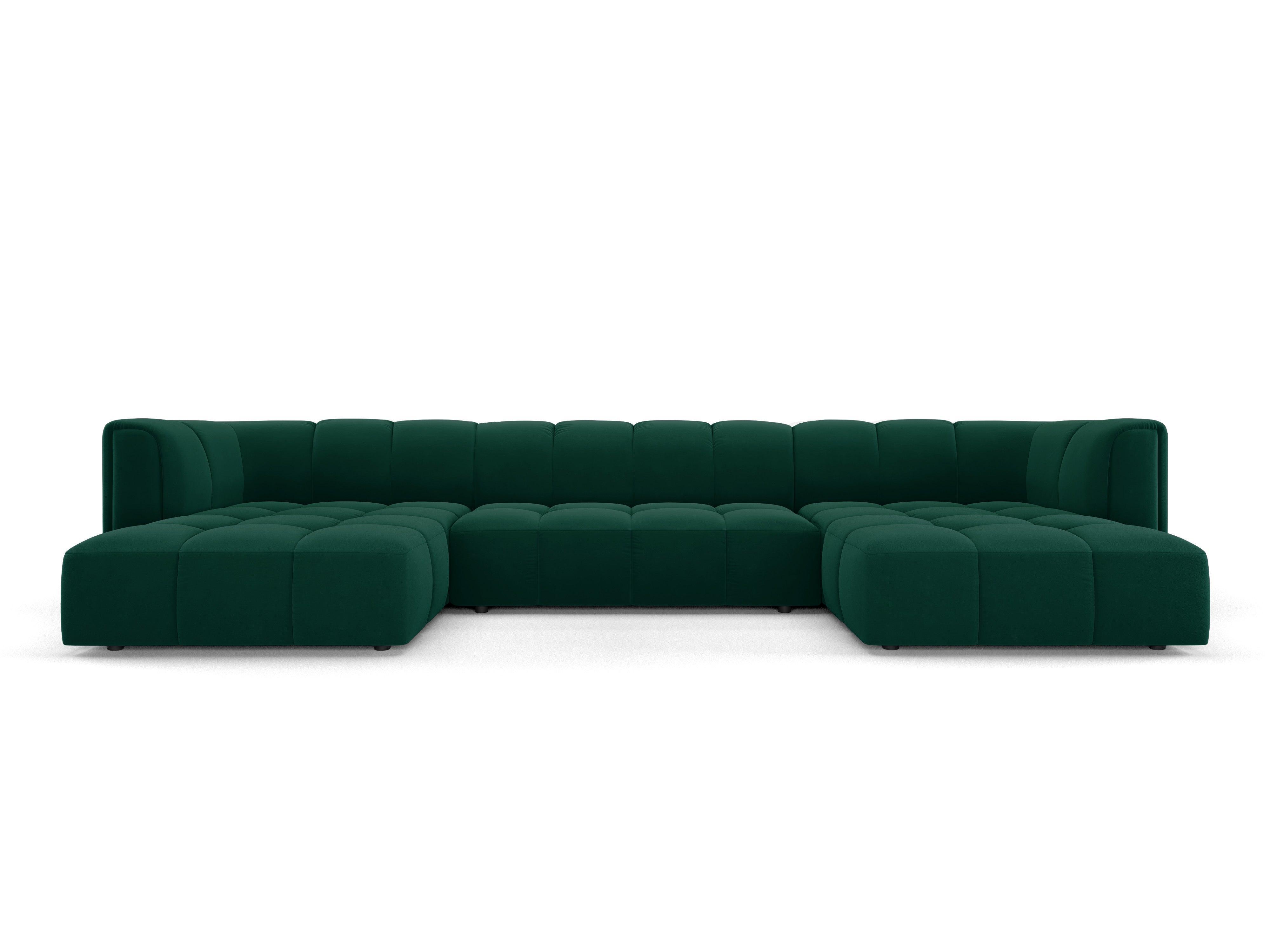 FRANCESCA velvet panoramic sofa bottled green Milo Casa Eye on Design