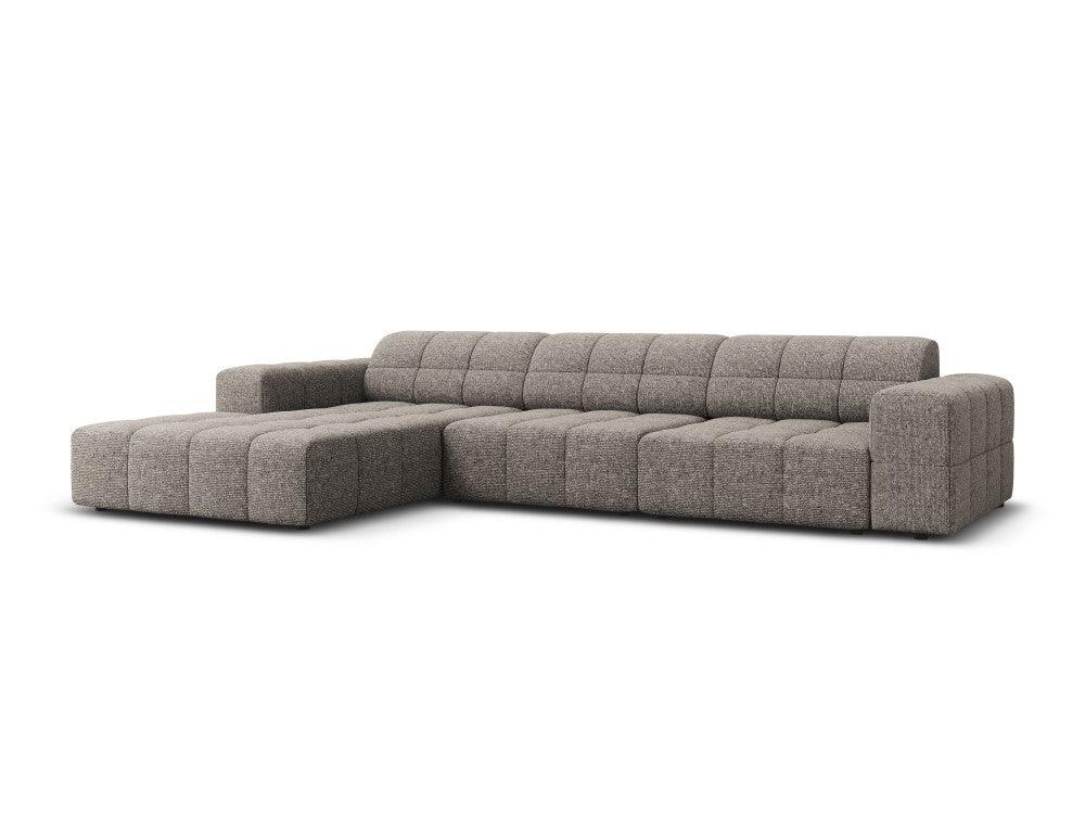 Left-side 4-seater corner sofa CHICAGO grey chenille Cosmopolitan Design Eye on Design