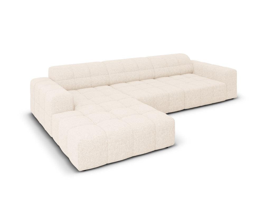 Left-side 4-seater corner sofa CHICAGO light beige chenille Cosmopolitan Design Eye on Design