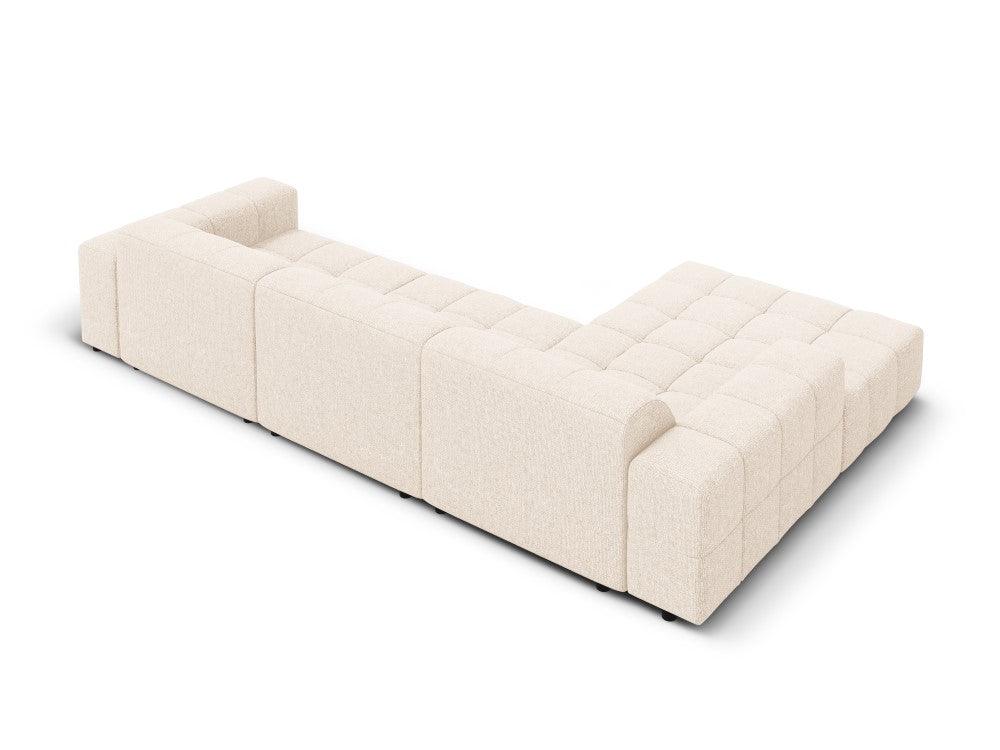 Left-side 4-seater corner sofa CHICAGO light beige chenille Cosmopolitan Design Eye on Design