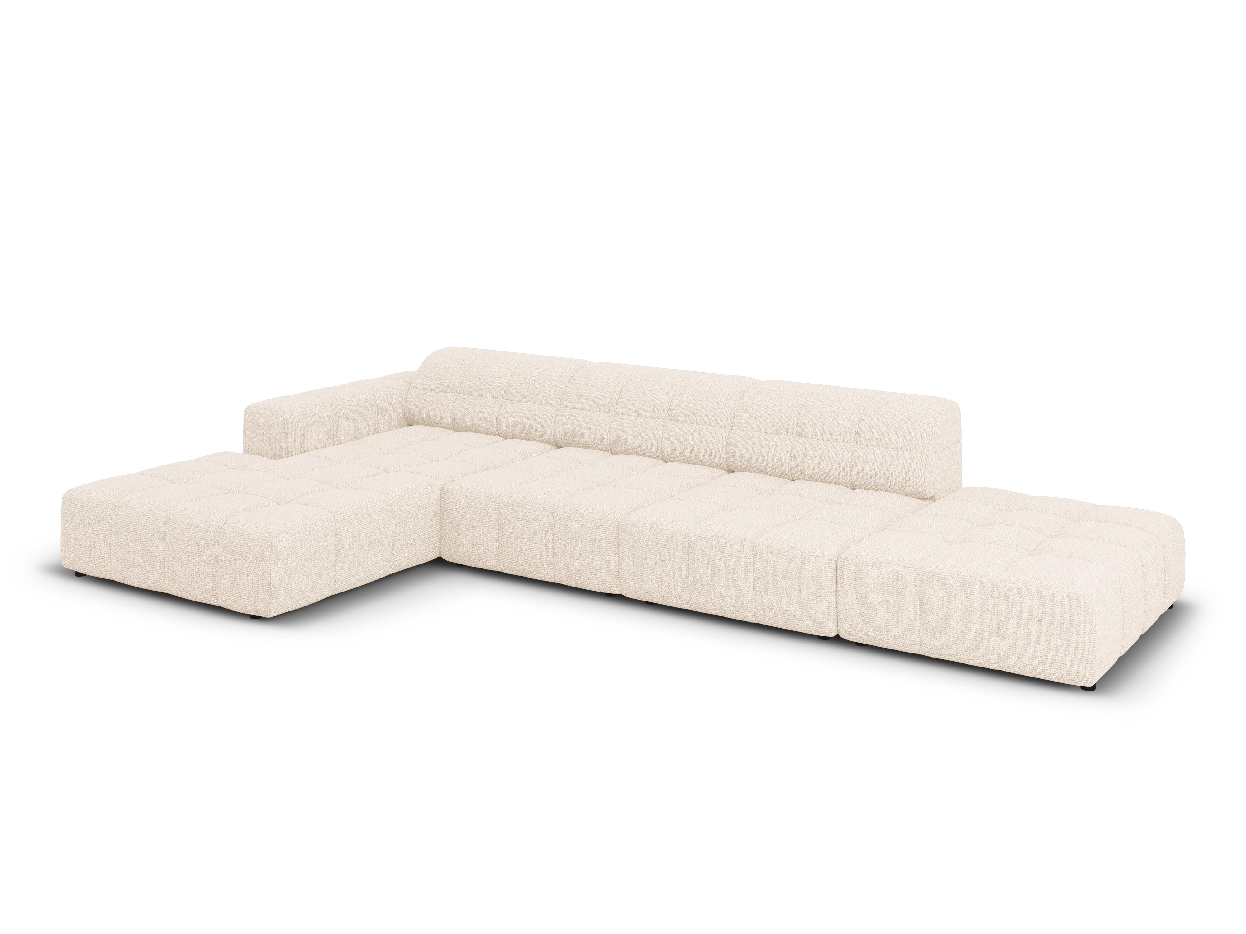 Left-side 5-seater sofa CHICAGO light beige chenille Cosmopolitan Design Eye on Design