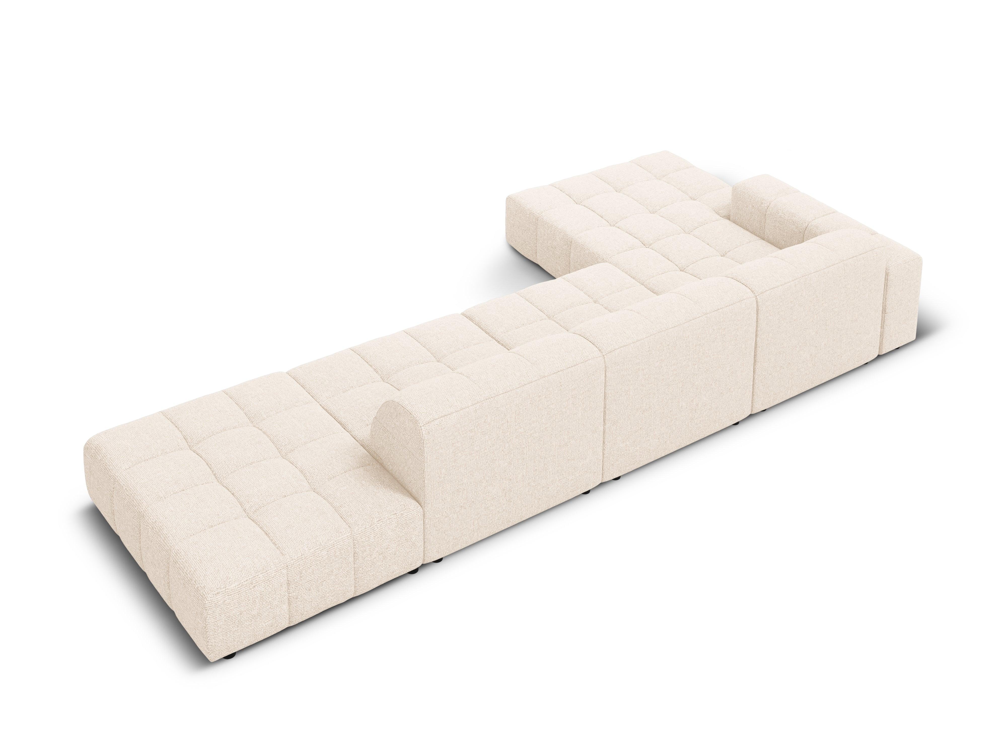 Left-side 5-seater sofa CHICAGO light beige chenille Cosmopolitan Design Eye on Design