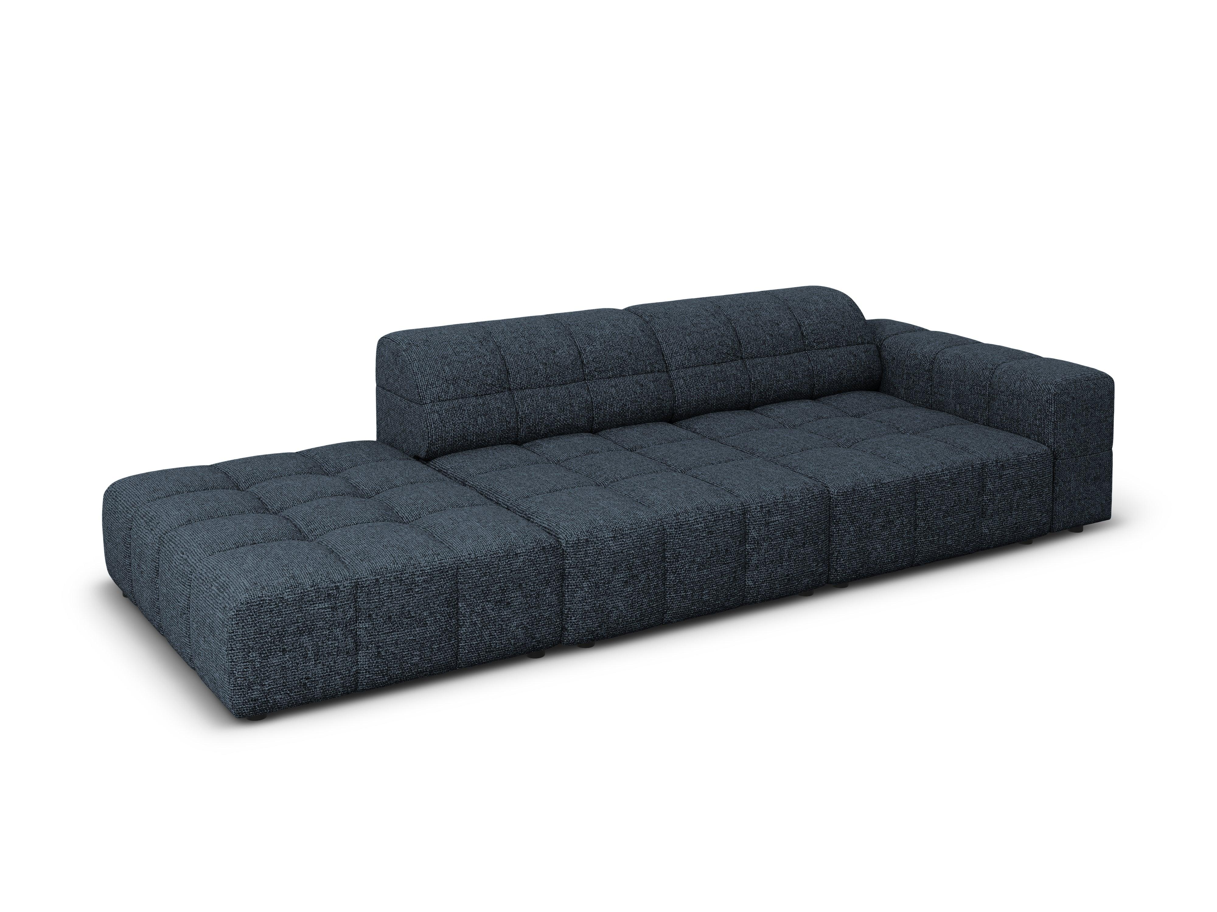 Sofa left 3 seater CHICAGO blue chenille Cosmopolitan Design Eye on Design