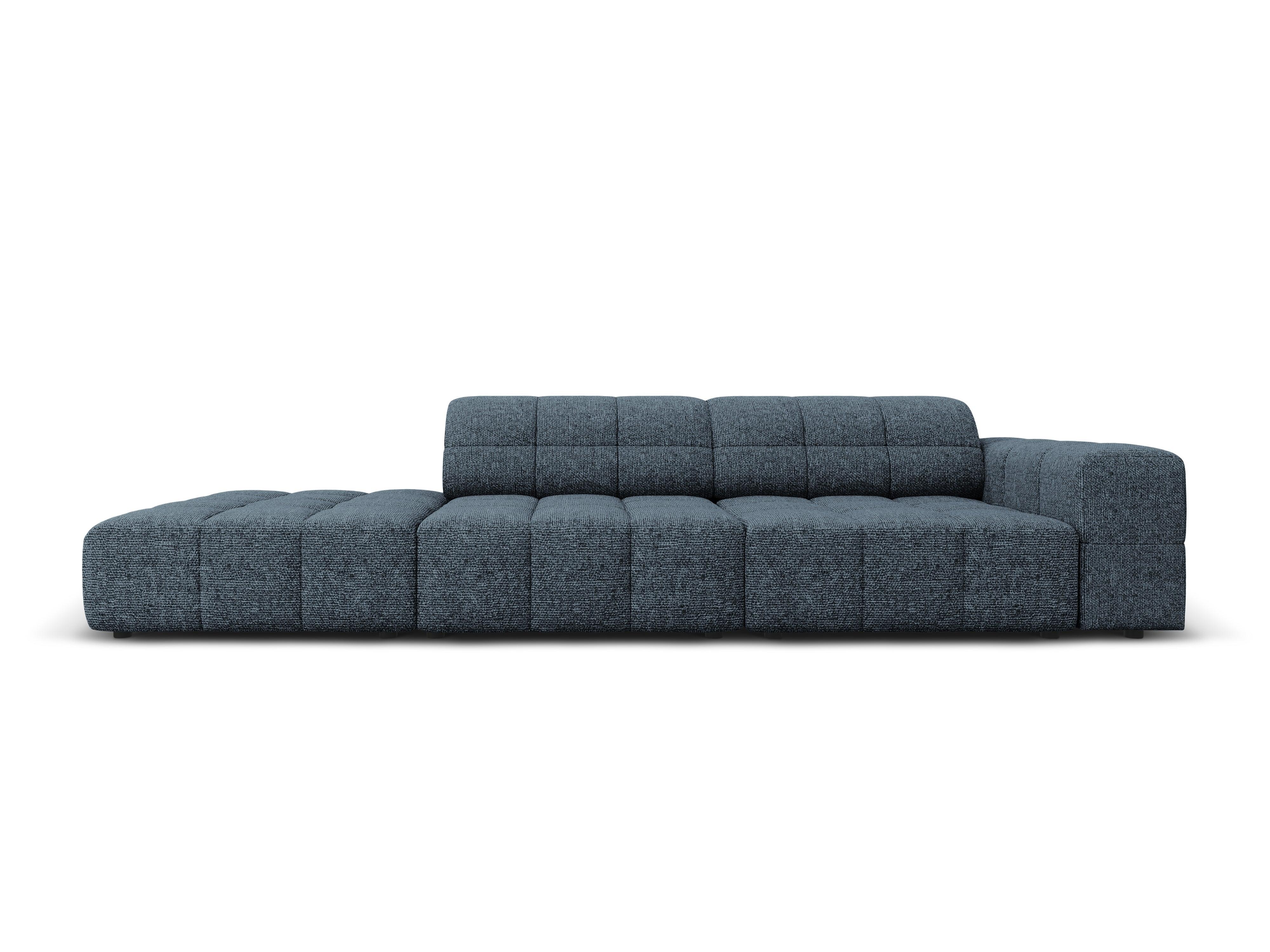 Sofa left 3 seater CHICAGO blue chenille Cosmopolitan Design Eye on Design