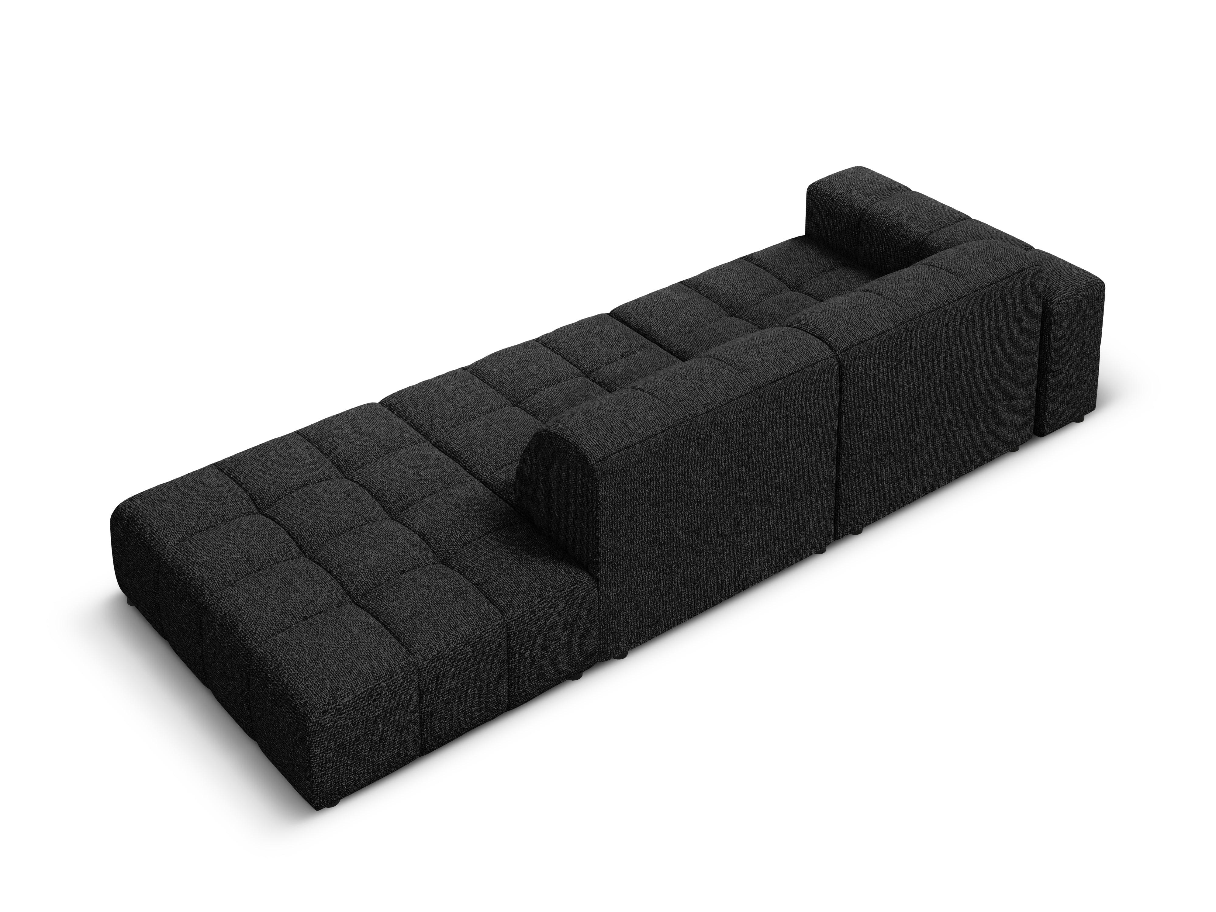 Sofa right 3 seater CHICAGO black chenille Cosmopolitan Design Eye on Design