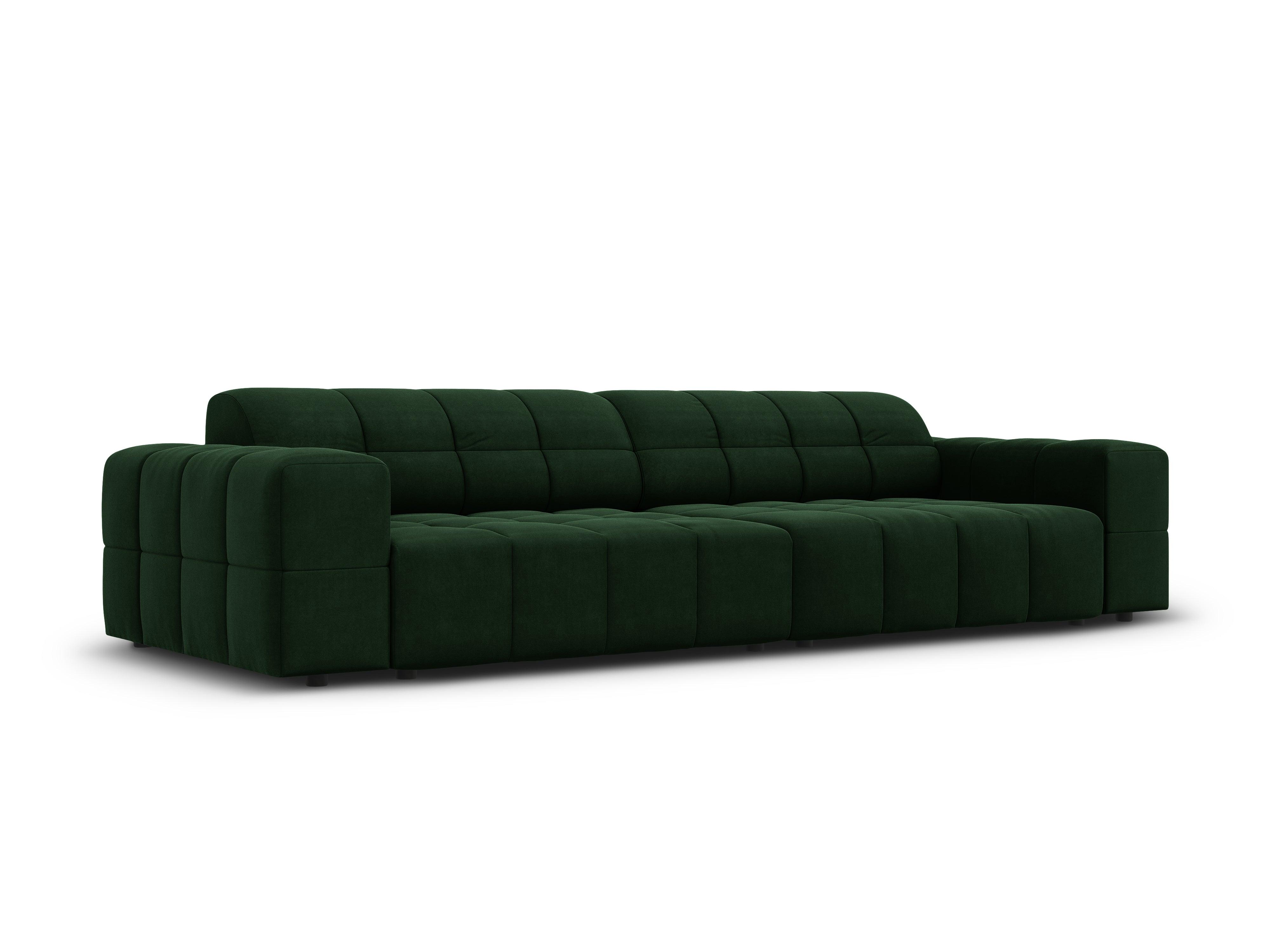 Velvet 4-seater sofa CHICAGO bottle green Cosmopolitan Design Eye on Design