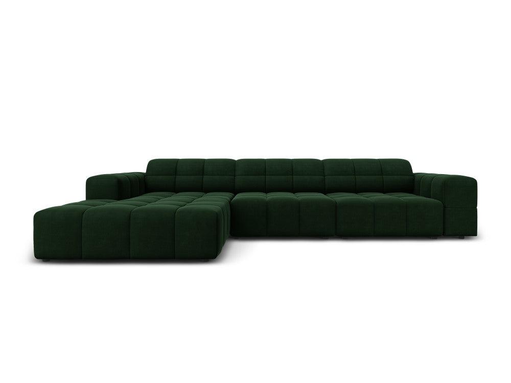 Left corner velvet 4-seater CHICAGO bottle green Cosmopolitan Design Eye on Design