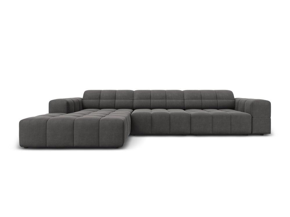 Left-hand corner velvet 4-seater CHICAGO dark grey Cosmopolitan Design Eye on Design